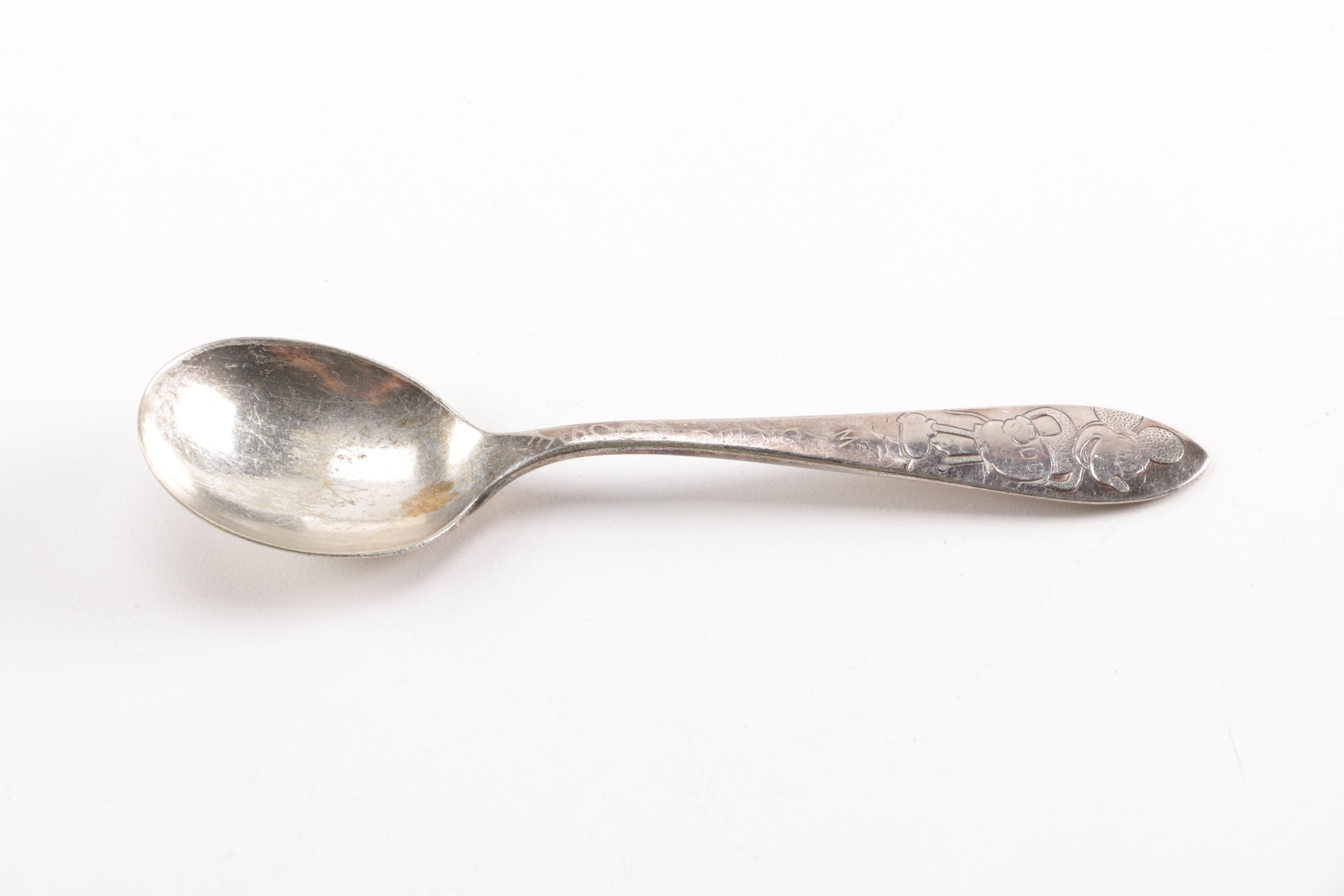 Towle Sterling Handled Cake Server and Assorted Silver Plate Flatware