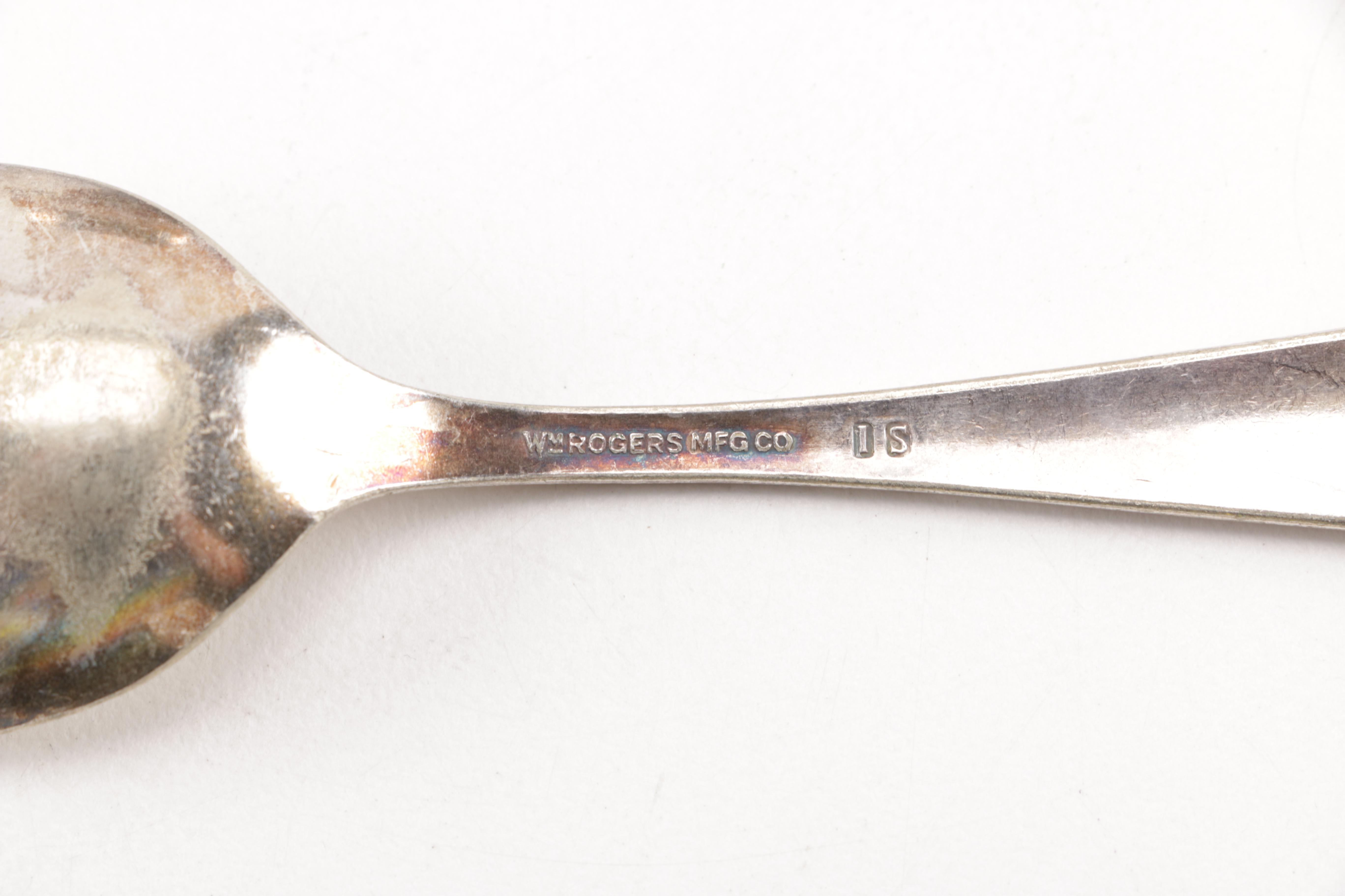 Towle Sterling Handled Cake Server and Assorted Silver Plate Flatware