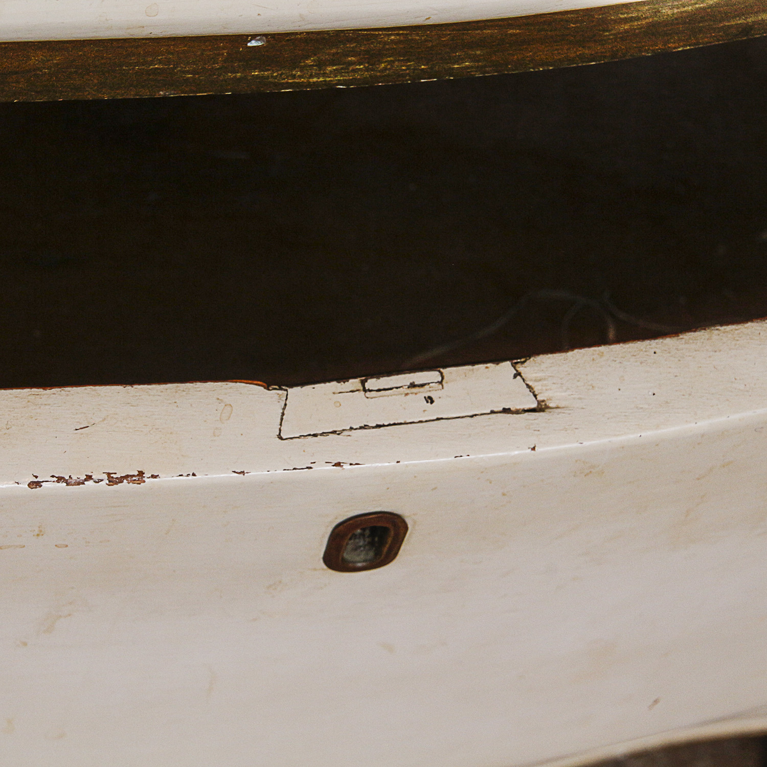 Vintage Low Wooden Glass Top Dresser