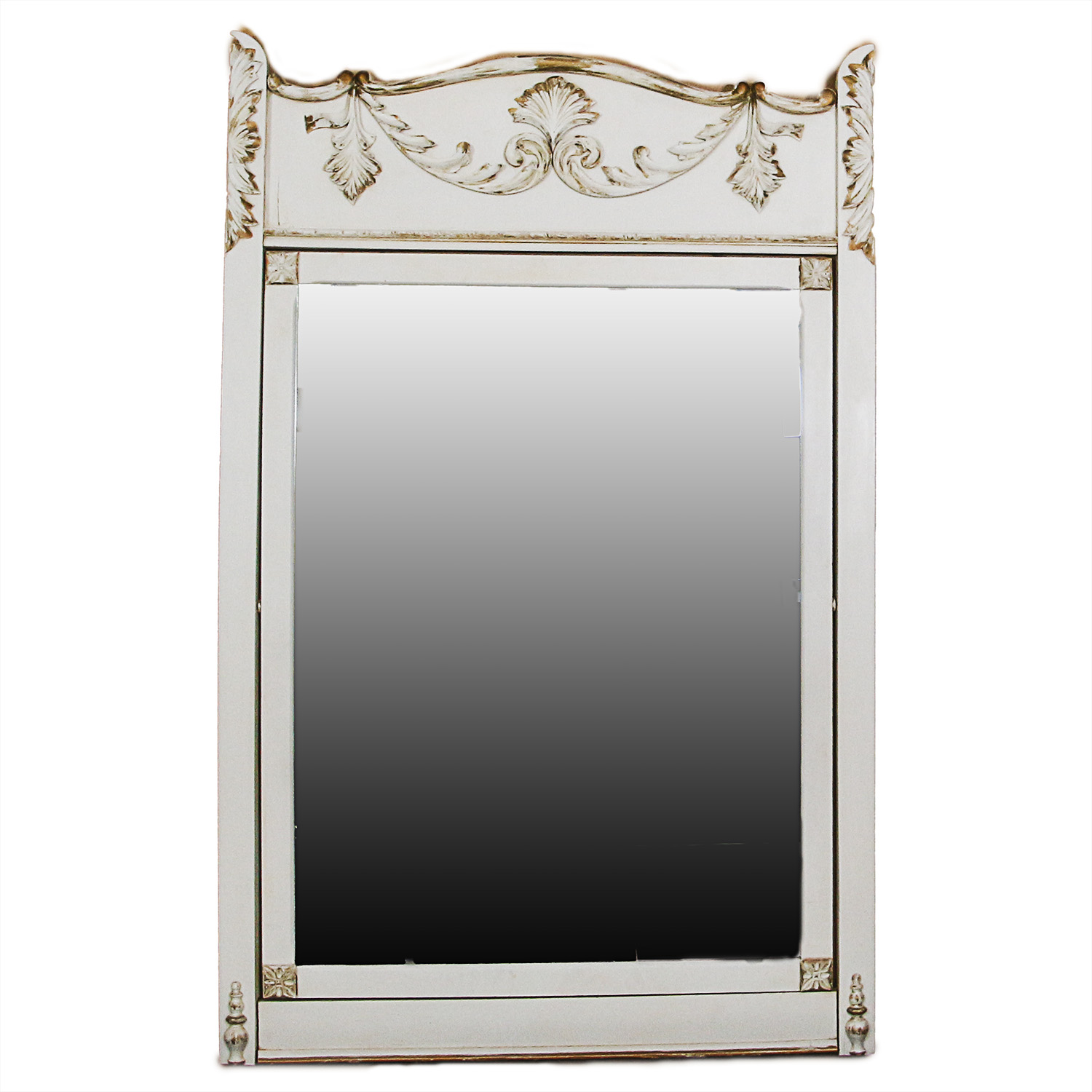 Large Wall Mounted Mirror with Gold Toned Accents
