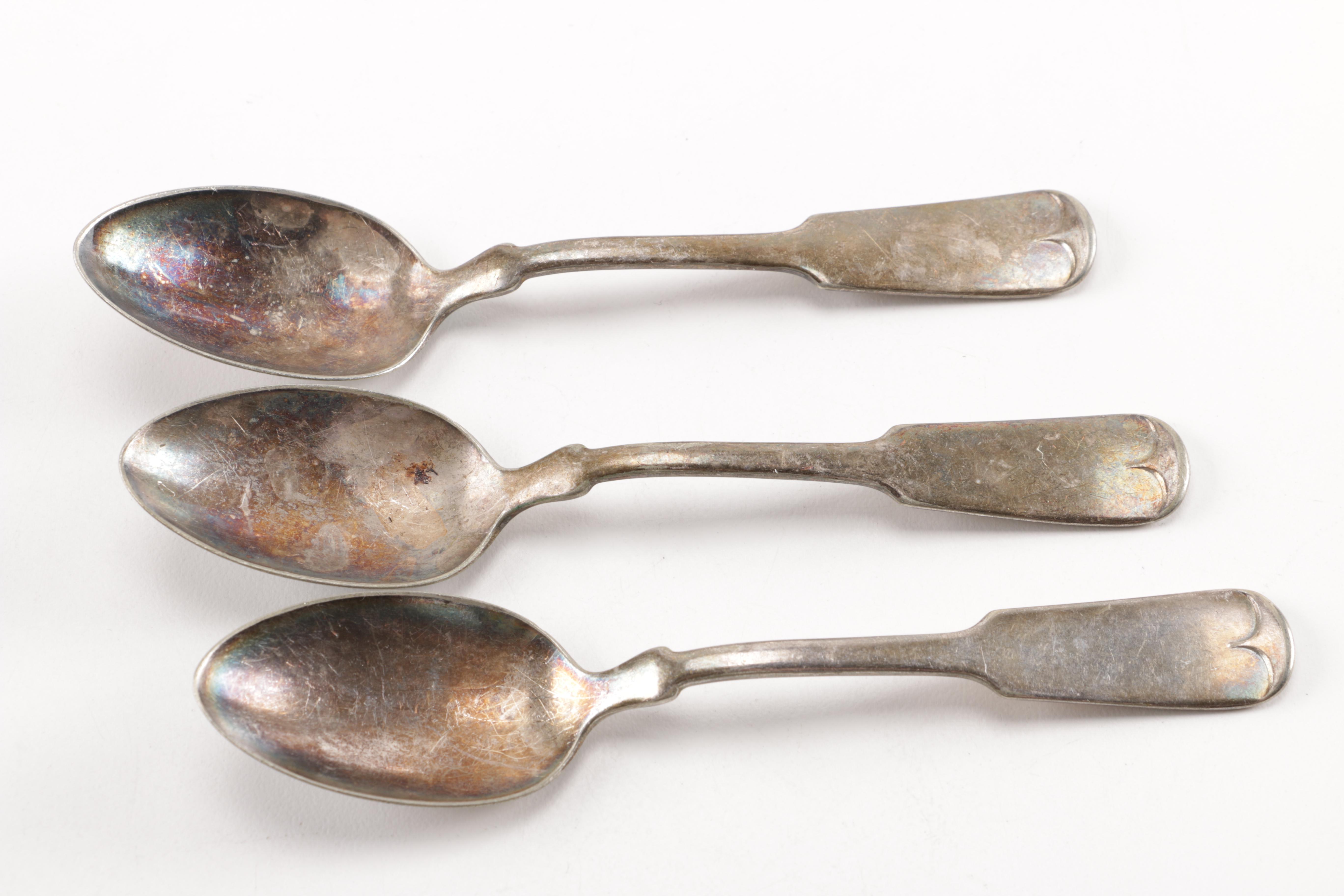 Towle Sterling Handled Cake Server and Assorted Silver Plate Flatware