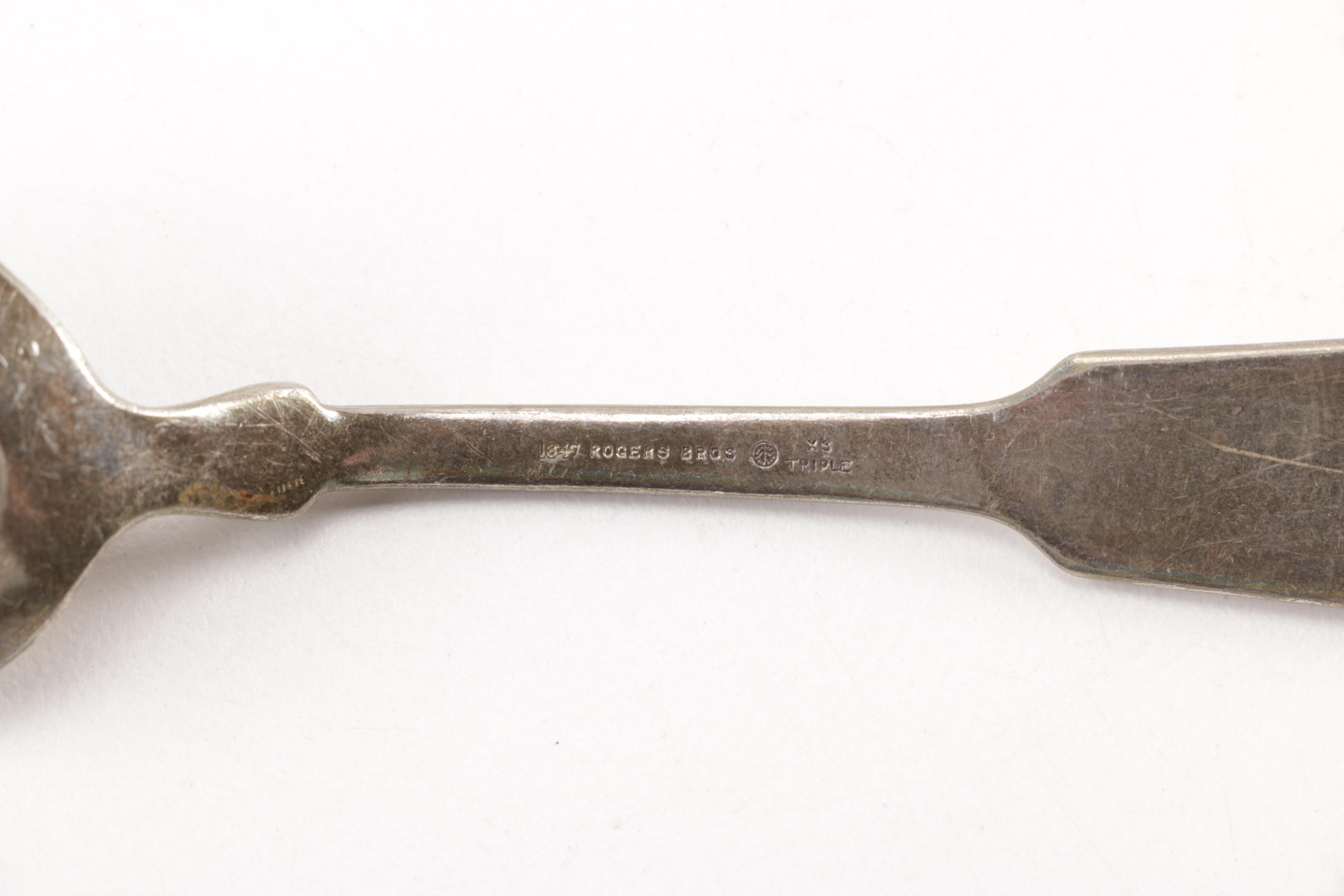 Towle Sterling Handled Cake Server and Assorted Silver Plate Flatware