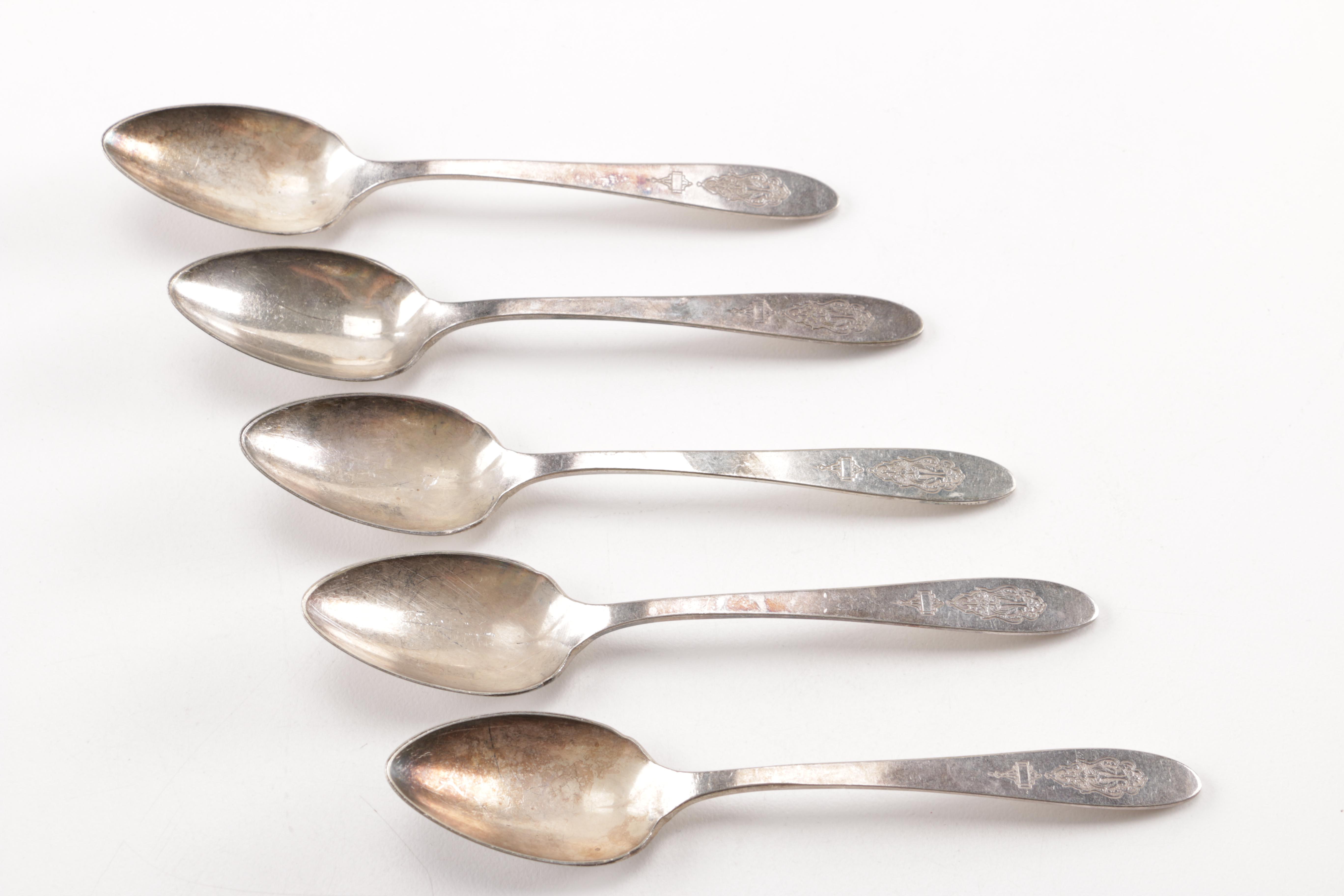 Towle Sterling Handled Cake Server and Assorted Silver Plate Flatware