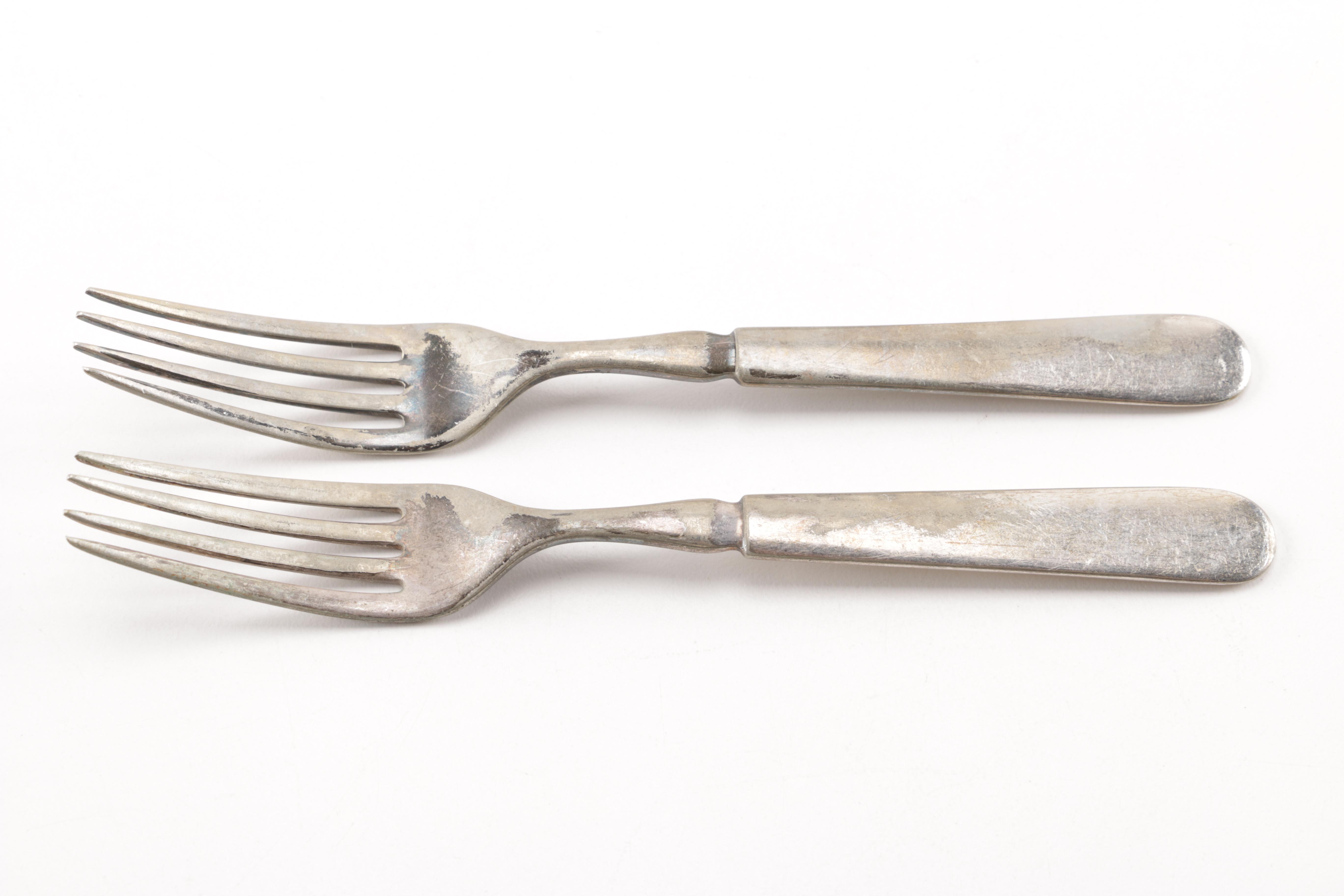 Towle Sterling Handled Cake Server and Assorted Silver Plate Flatware