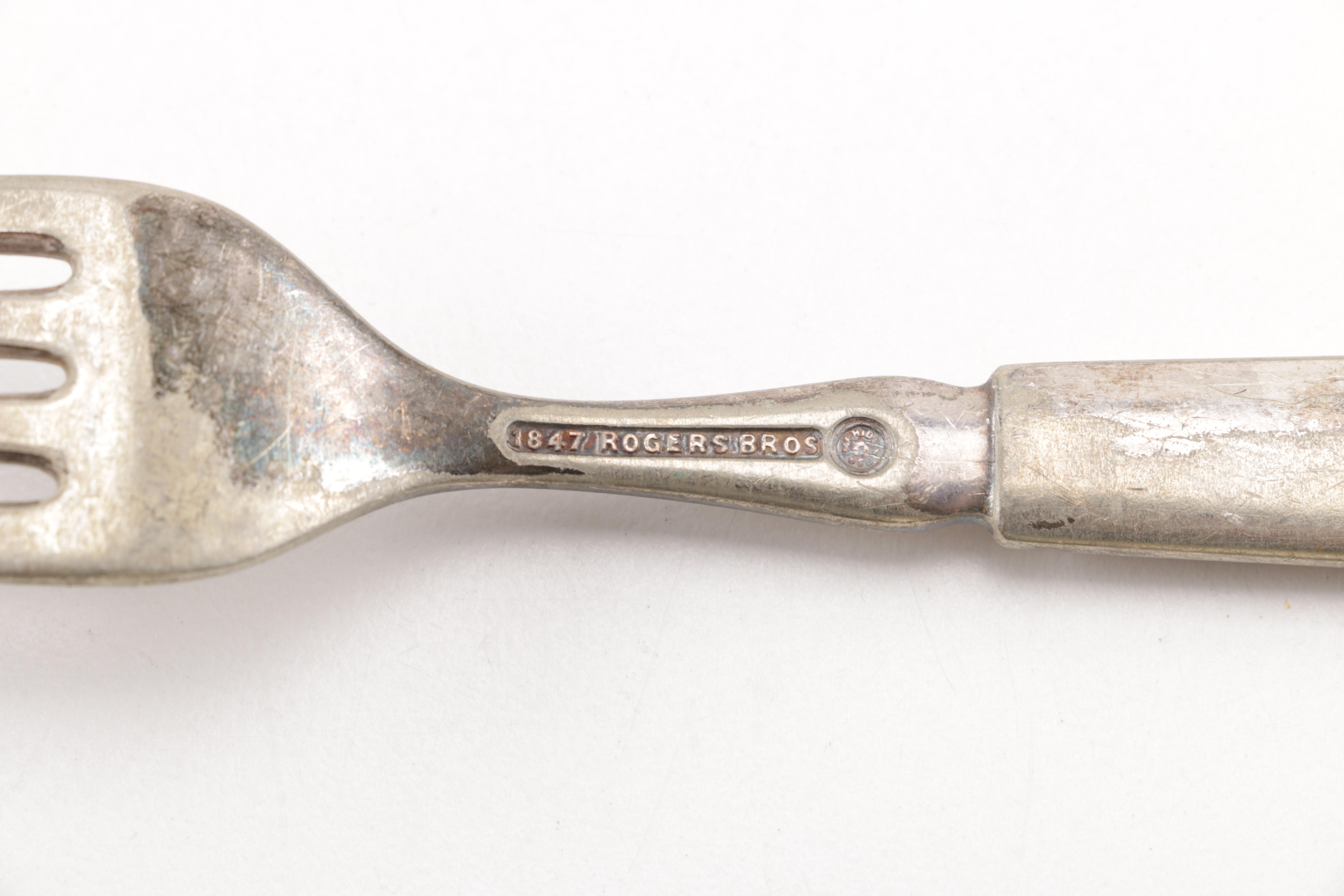 Towle Sterling Handled Cake Server and Assorted Silver Plate Flatware