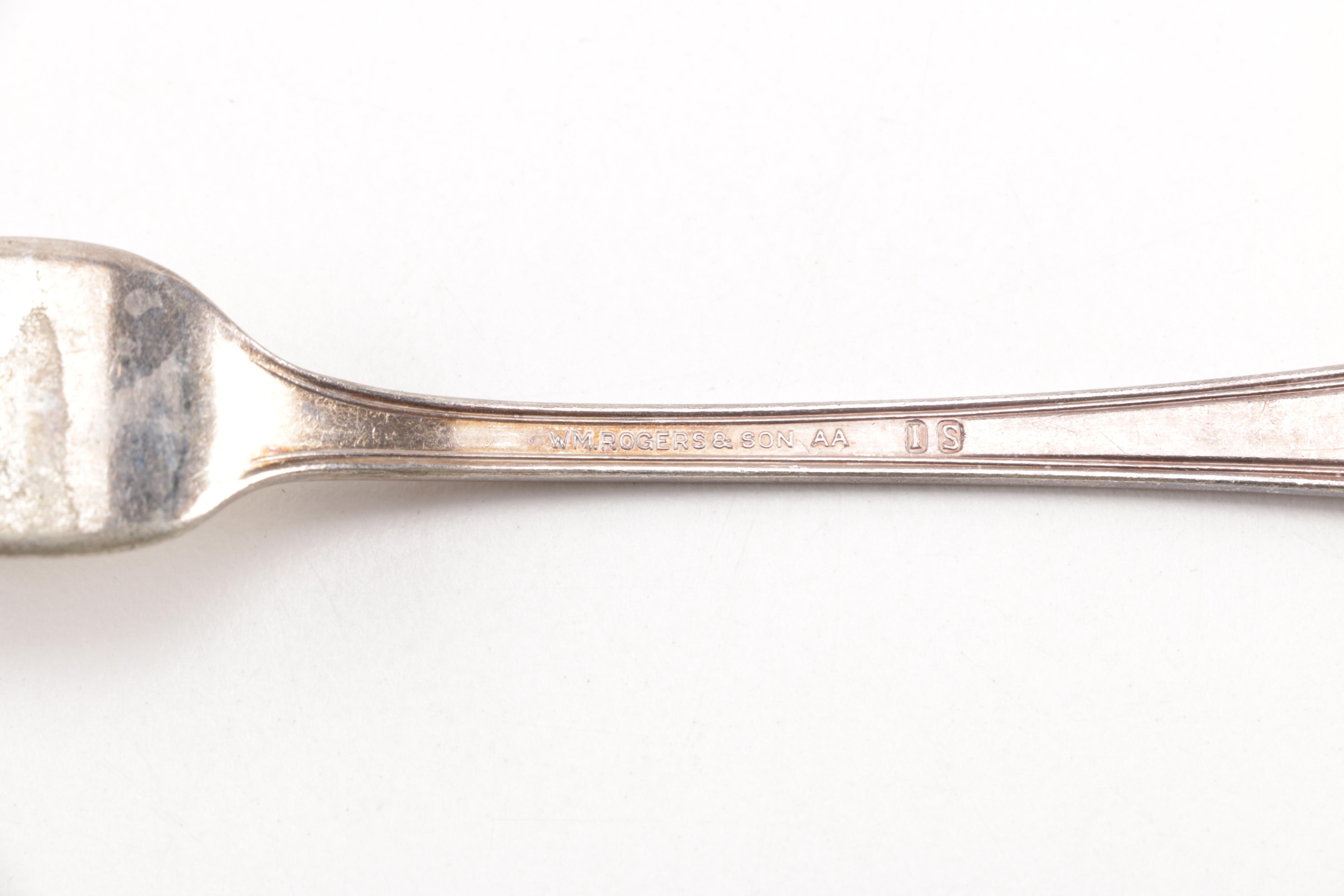 Towle Sterling Handled Cake Server and Assorted Silver Plate Flatware