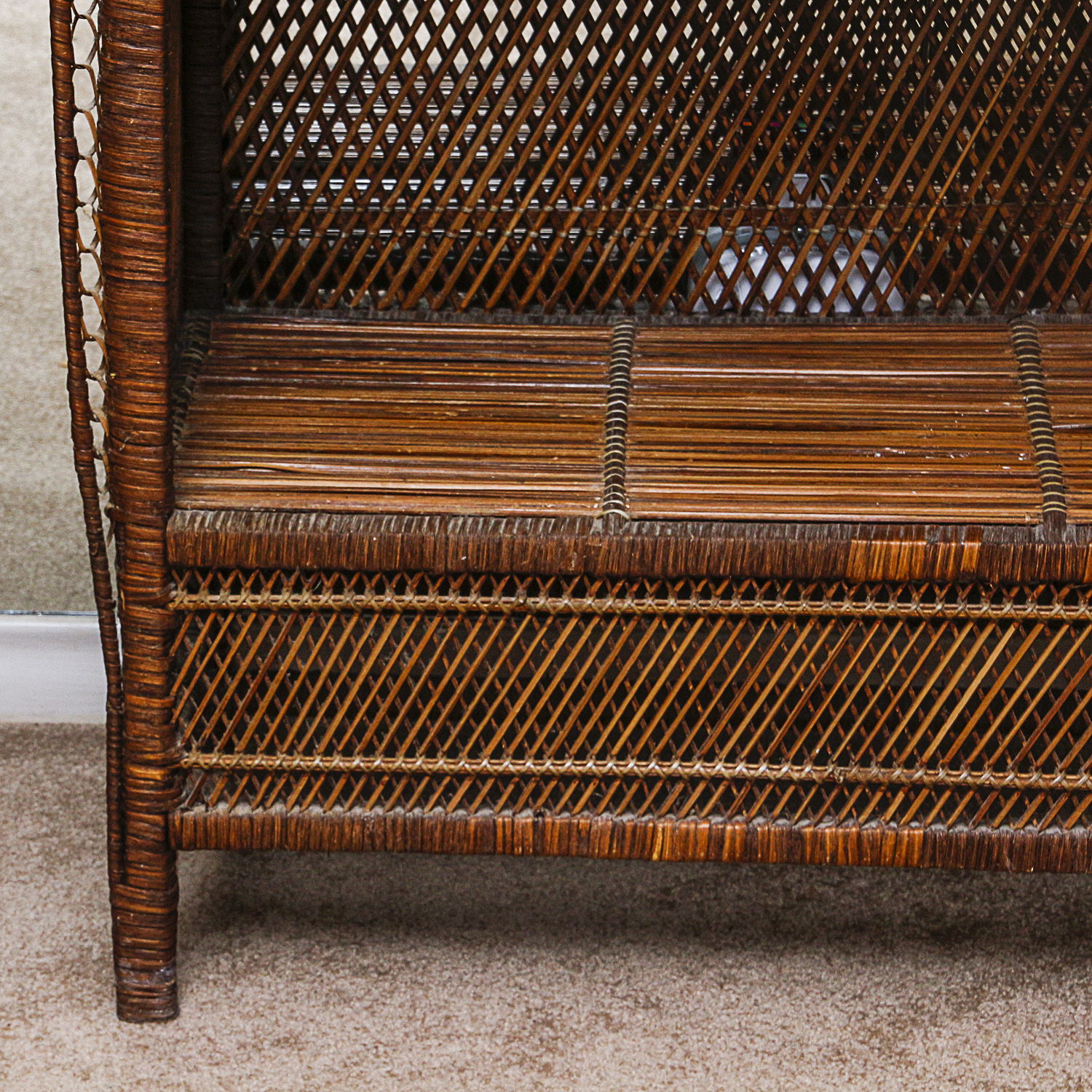 Brown Wicker Shelf