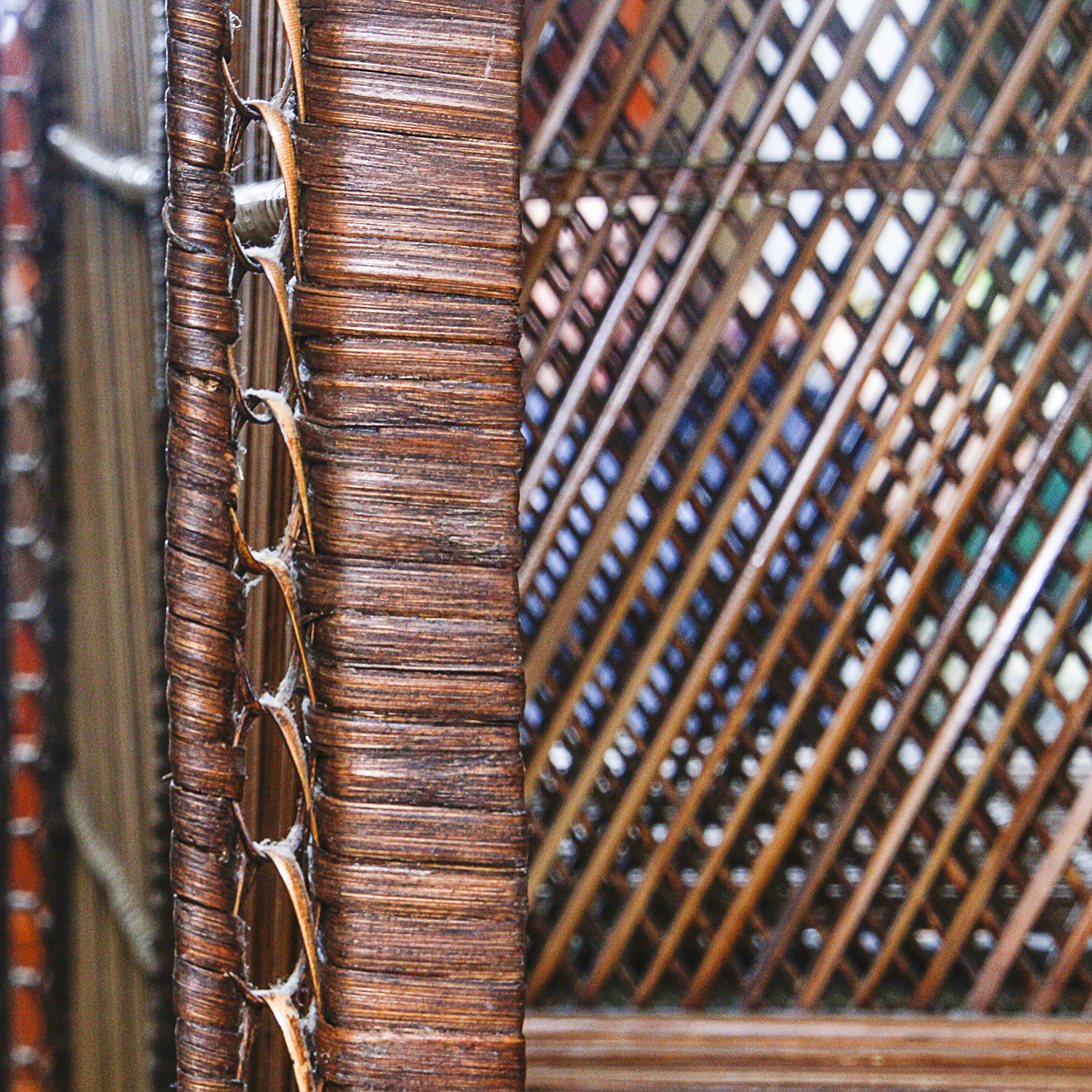 Brown Wicker Shelf