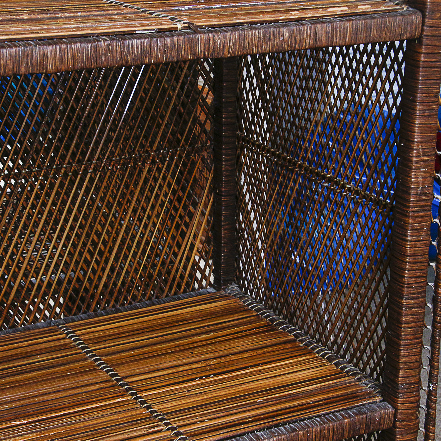 Brown Wicker Shelf