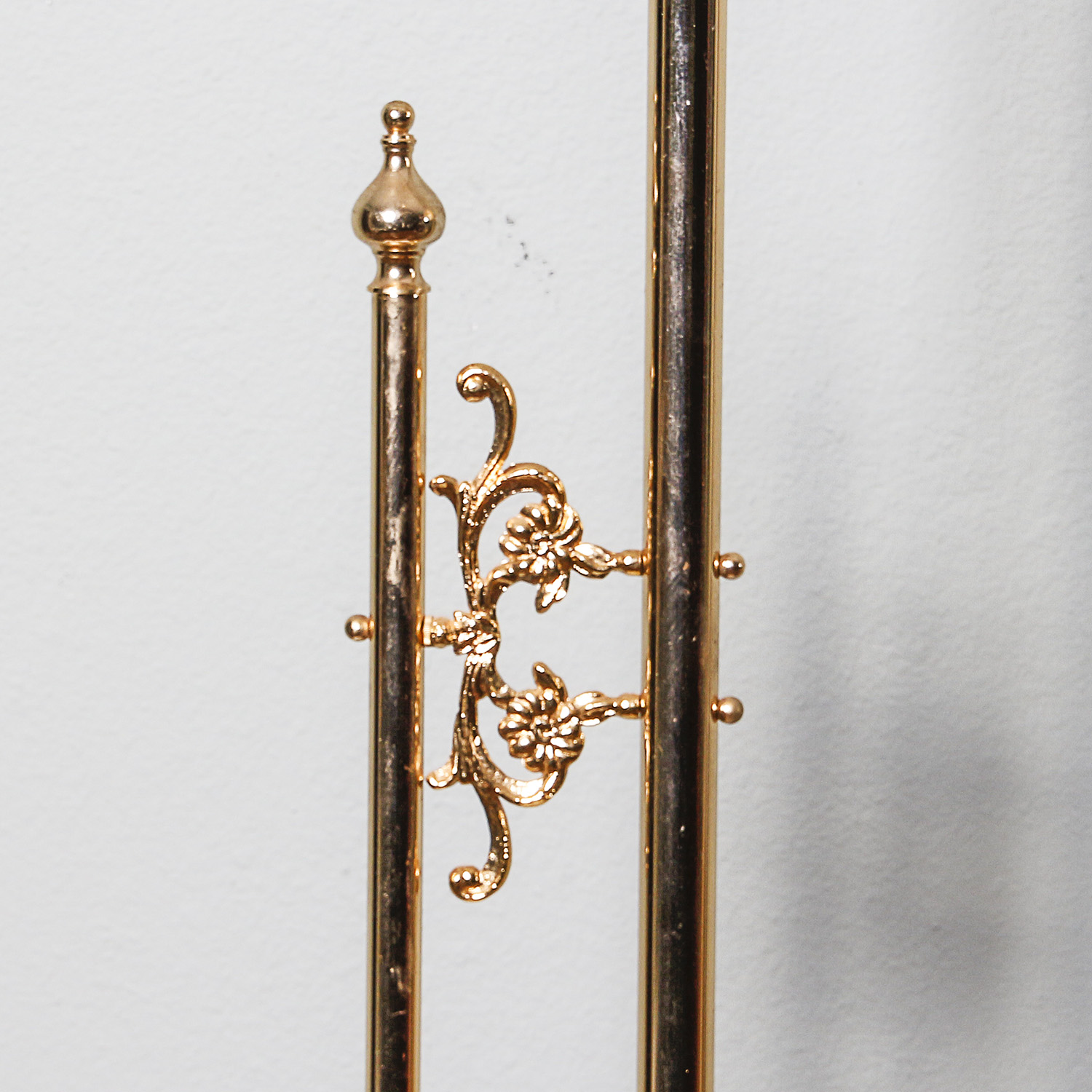 Brass Arm Floor Lamp with Glass Shade