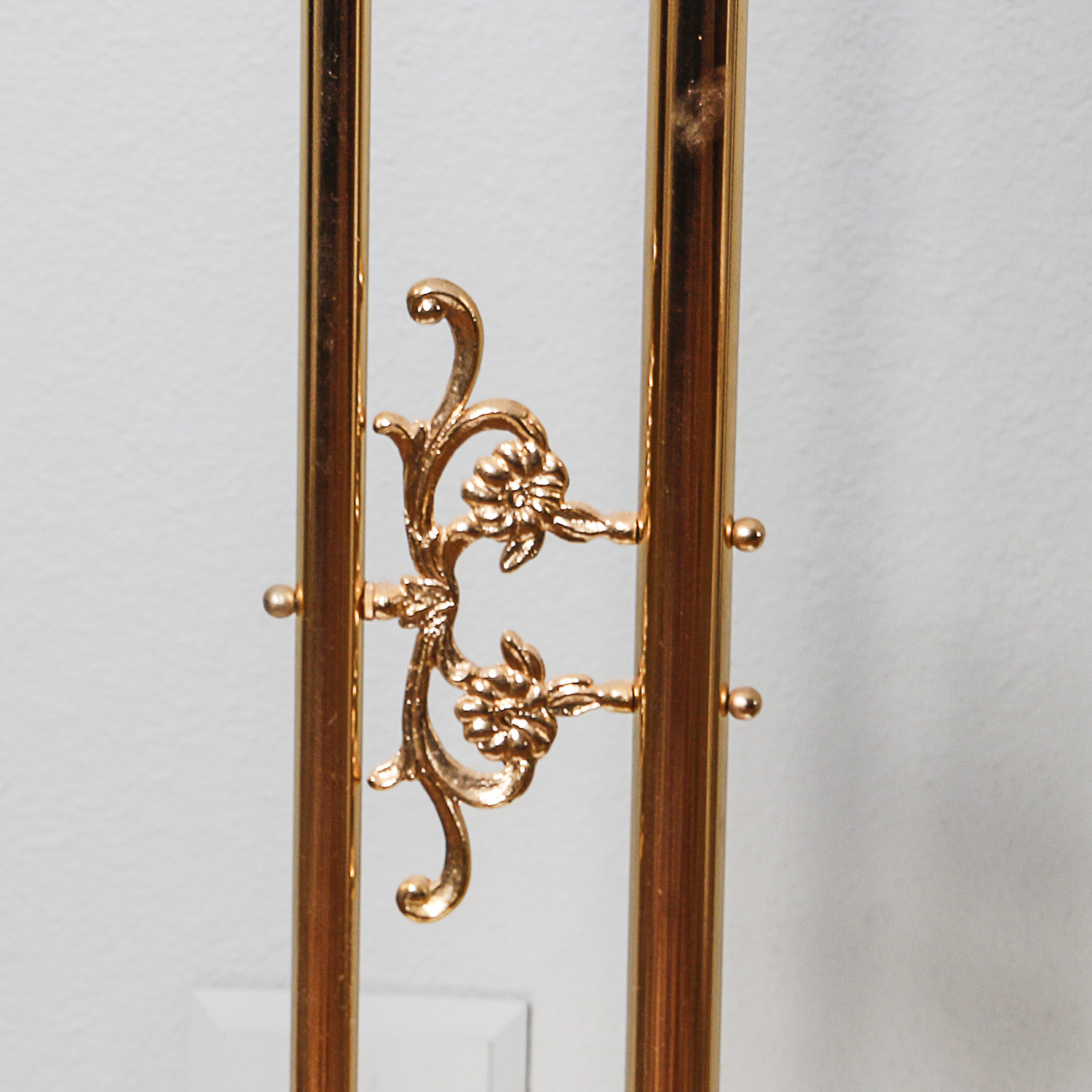 Brass Arm Floor Lamp with Glass Shade