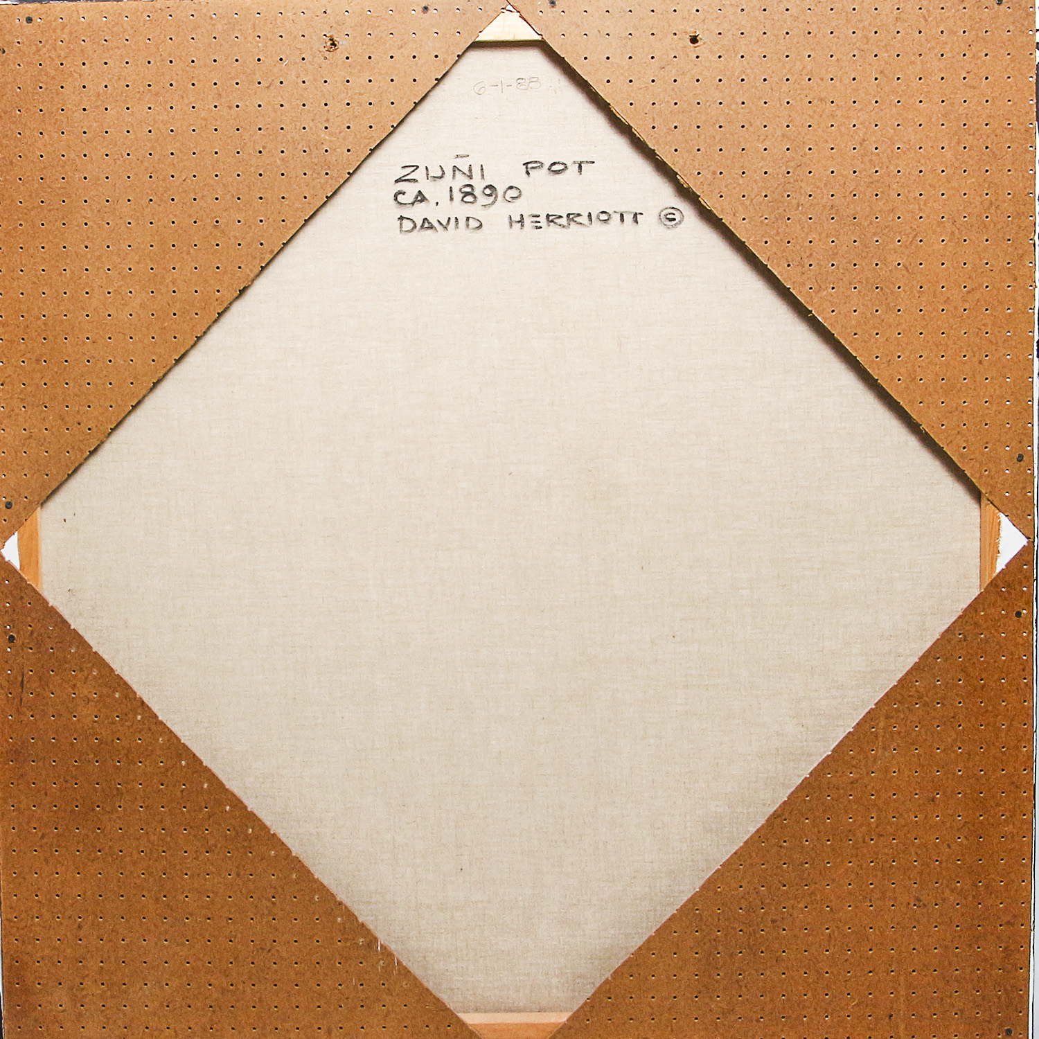 David Herriott Original Oil on Canvas "Zuni Pot Ca. 1890"