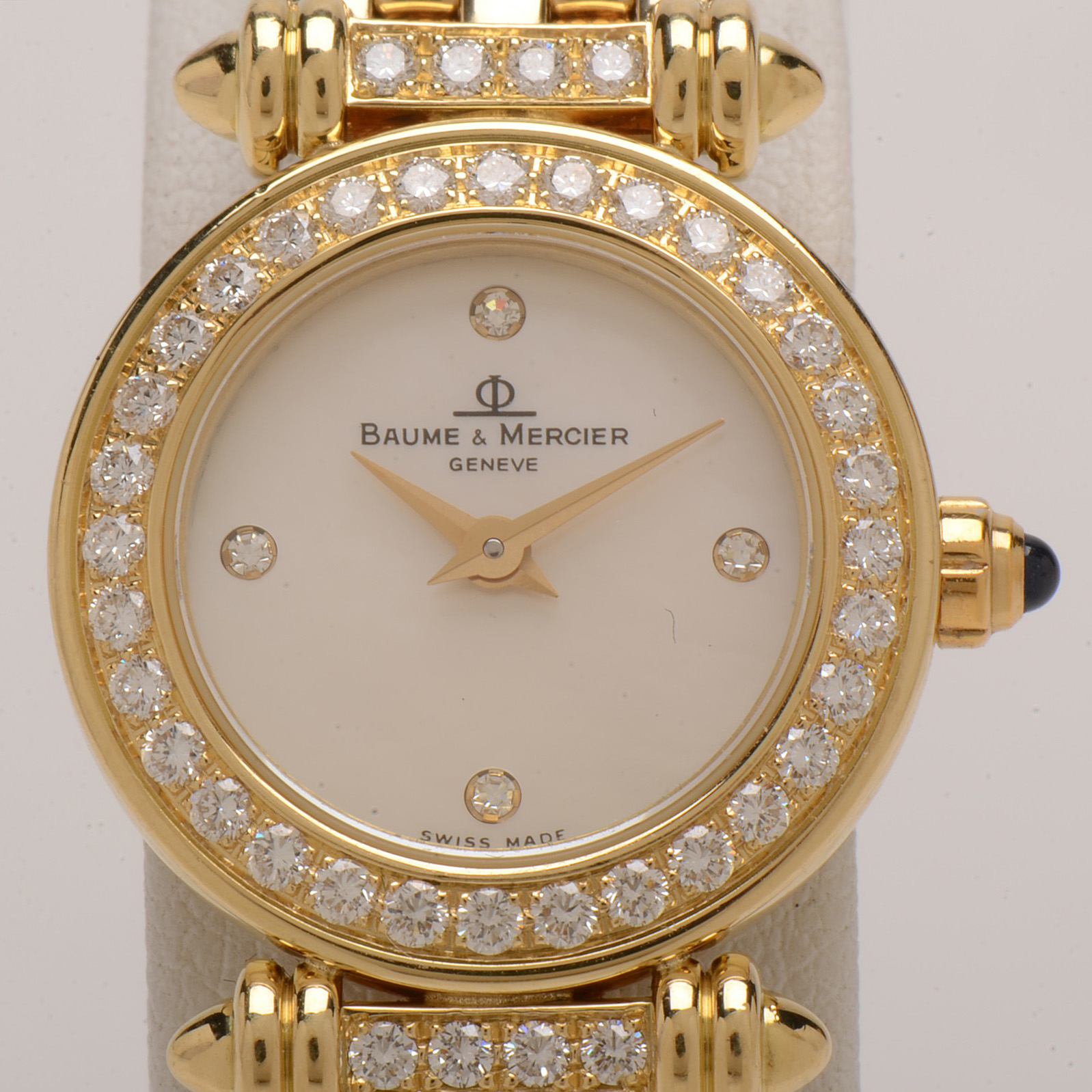 Baume & Mercier Solid 18K Yellow Gold MOP Diamond Watch