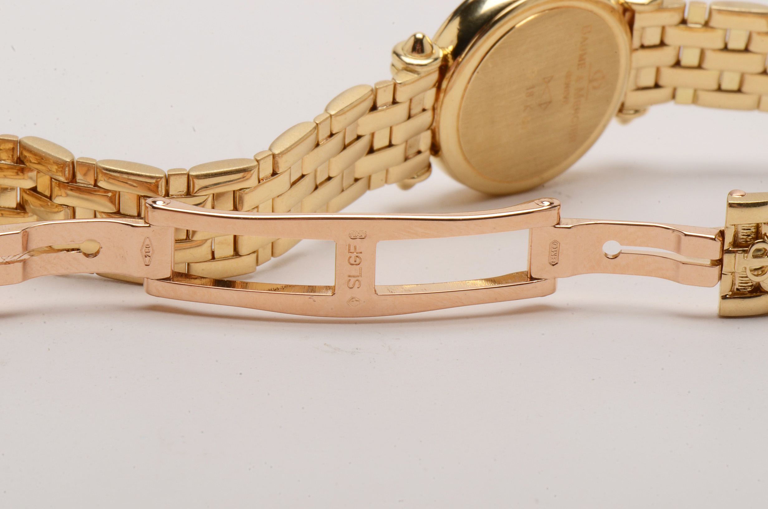 Baume & Mercier Solid 18K Yellow Gold MOP Diamond Watch