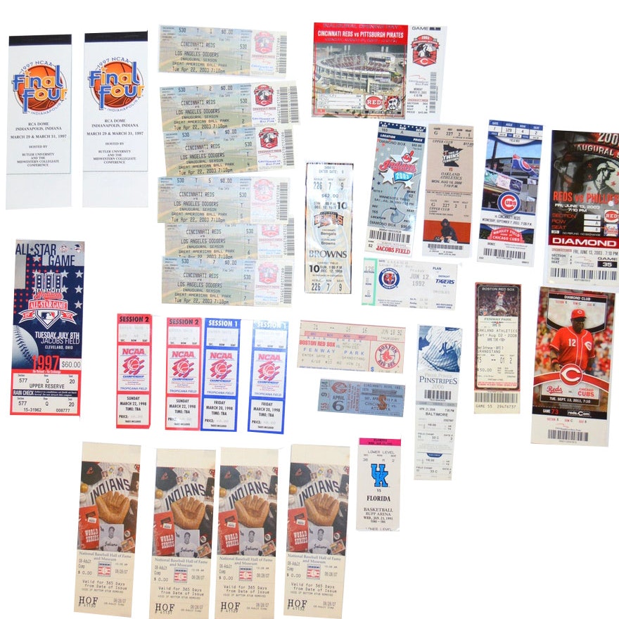 Collection of Thirty Sports Ticket Stubs