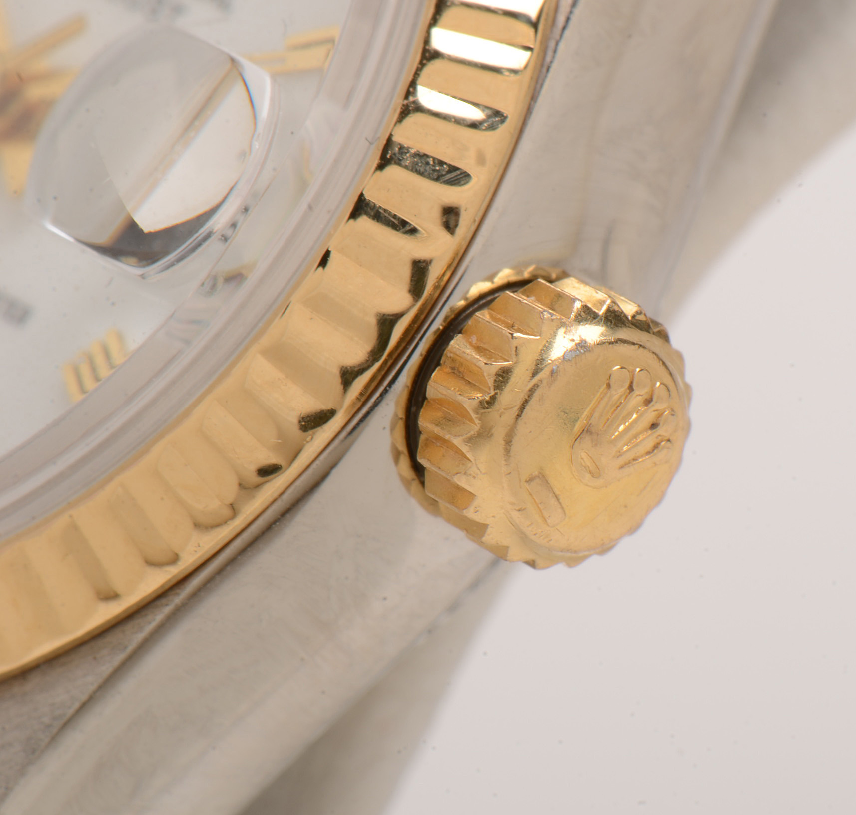 Rolex Datejust 18K Gold & Steel White Roman Automatic Watch