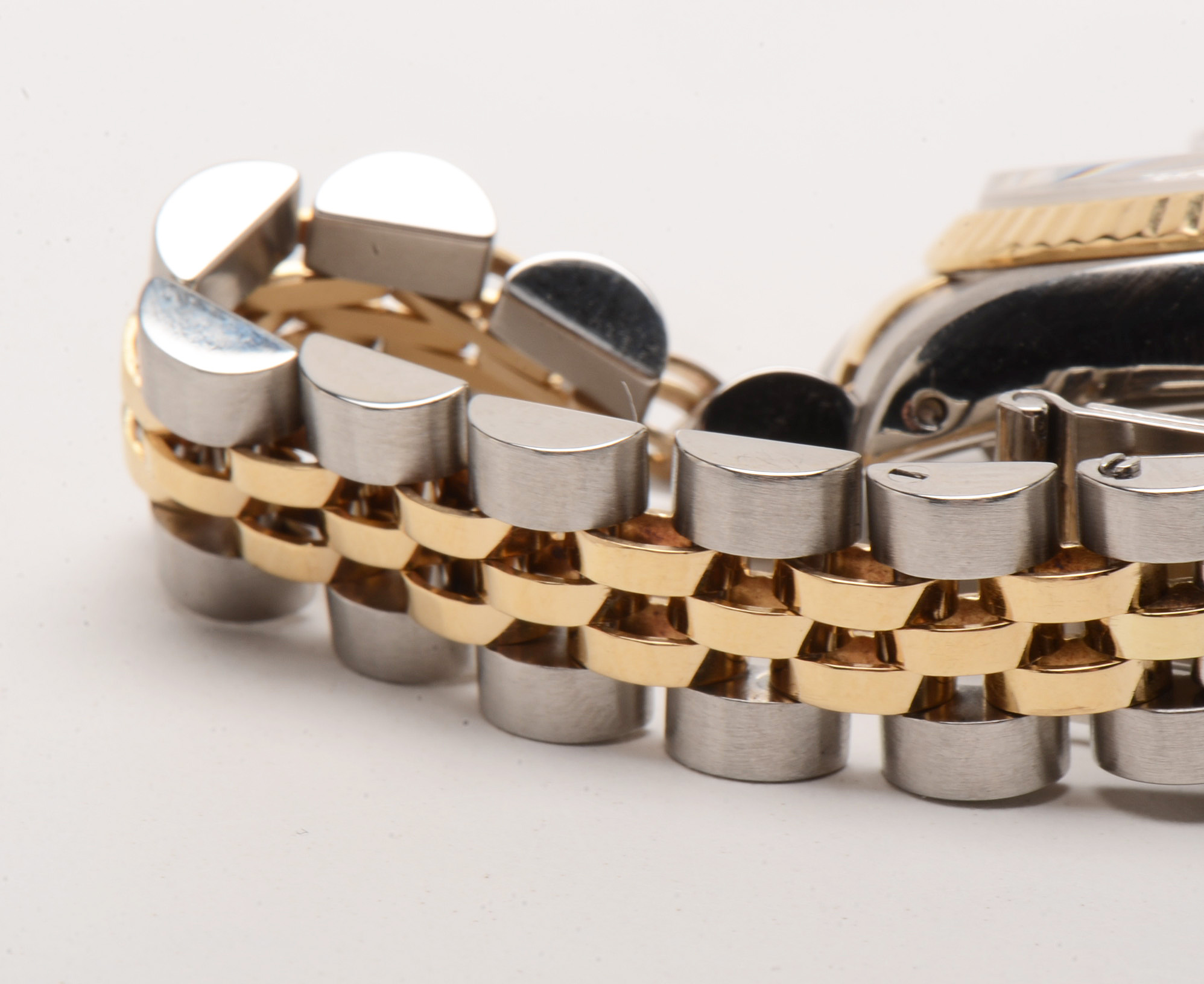 Rolex Datejust 18K Gold & Steel White Roman Automatic Watch