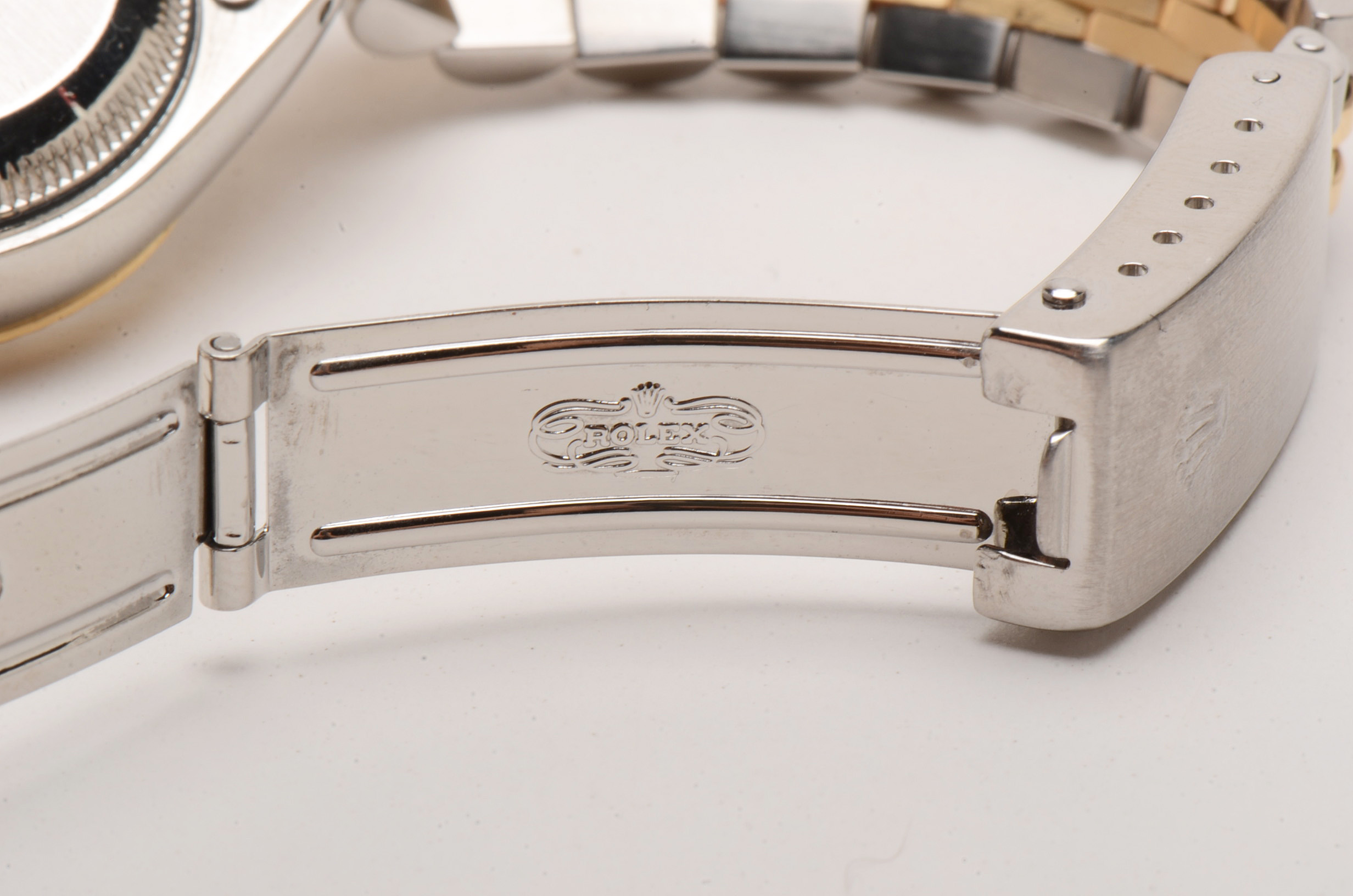 Rolex Datejust 18K Gold & Steel White Roman Automatic Watch