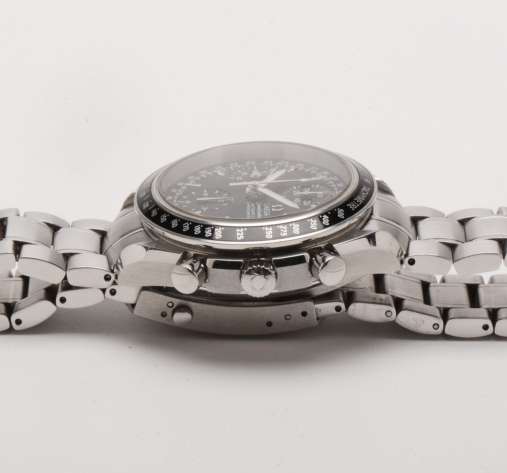 Omega Speedmaster Triple Calendar Black Chrono Steel Auto Watch