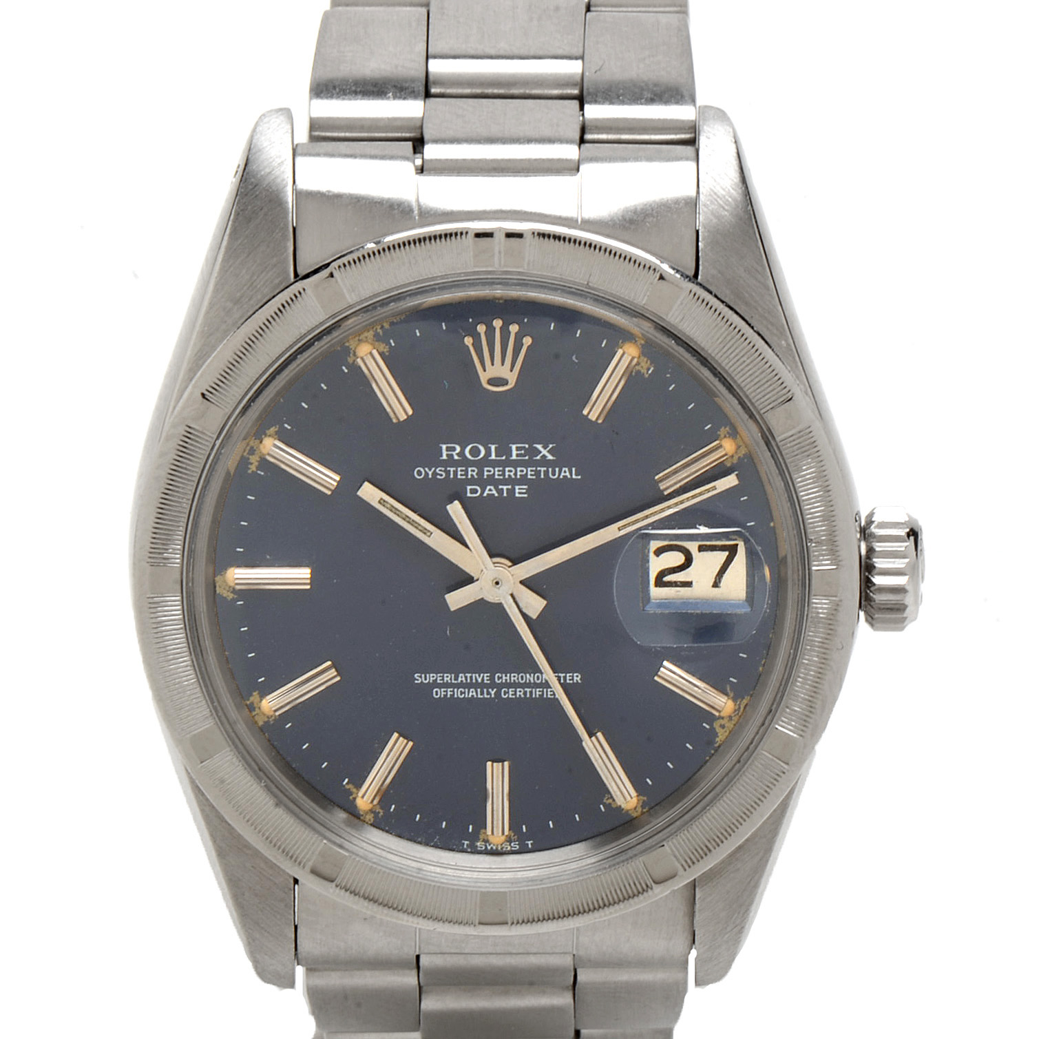 Rolex Date Stainless Steel Blue 34mm Oyster Automatic Watch