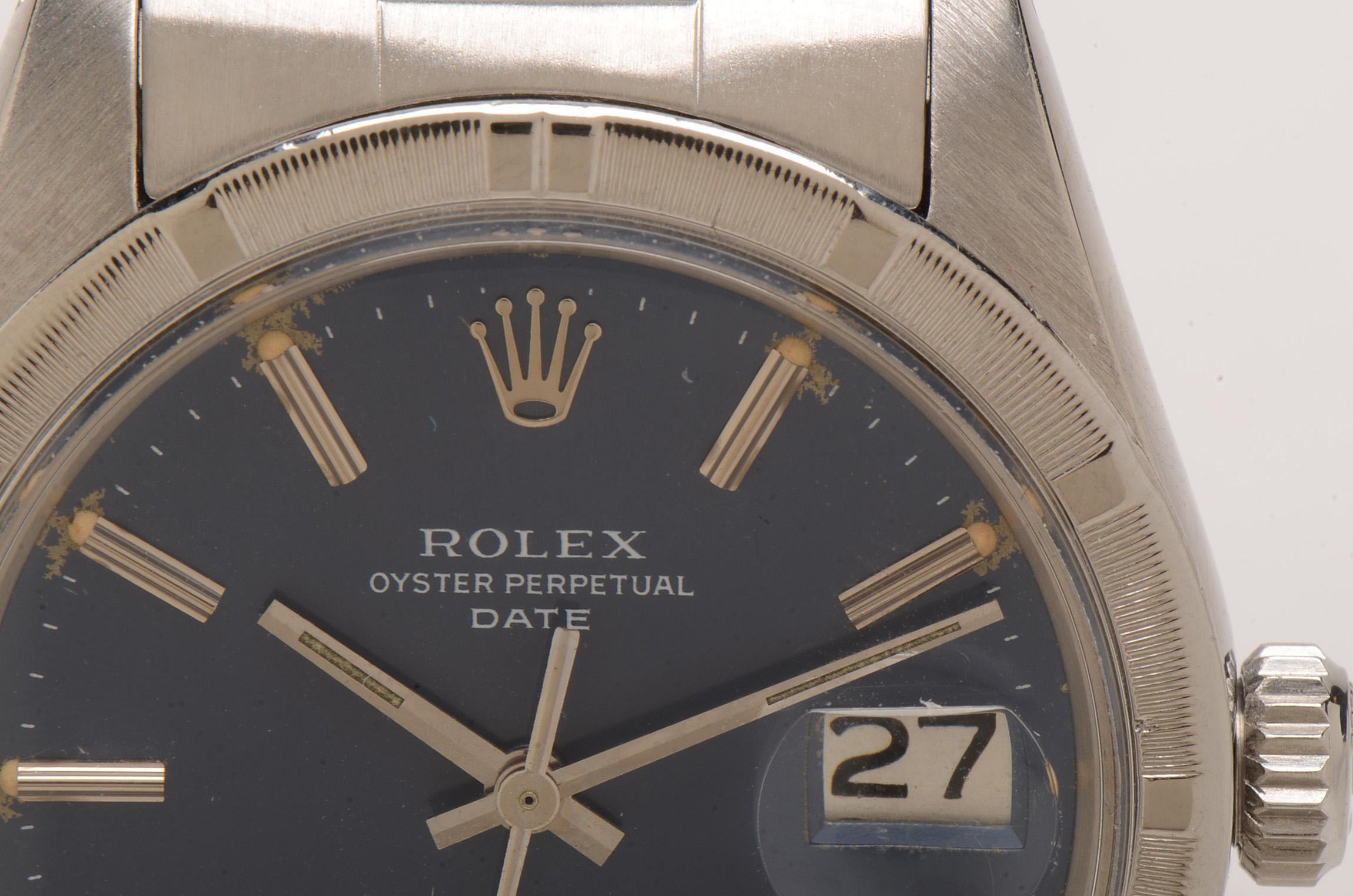 Rolex Date Stainless Steel Blue 34mm Oyster Automatic Watch