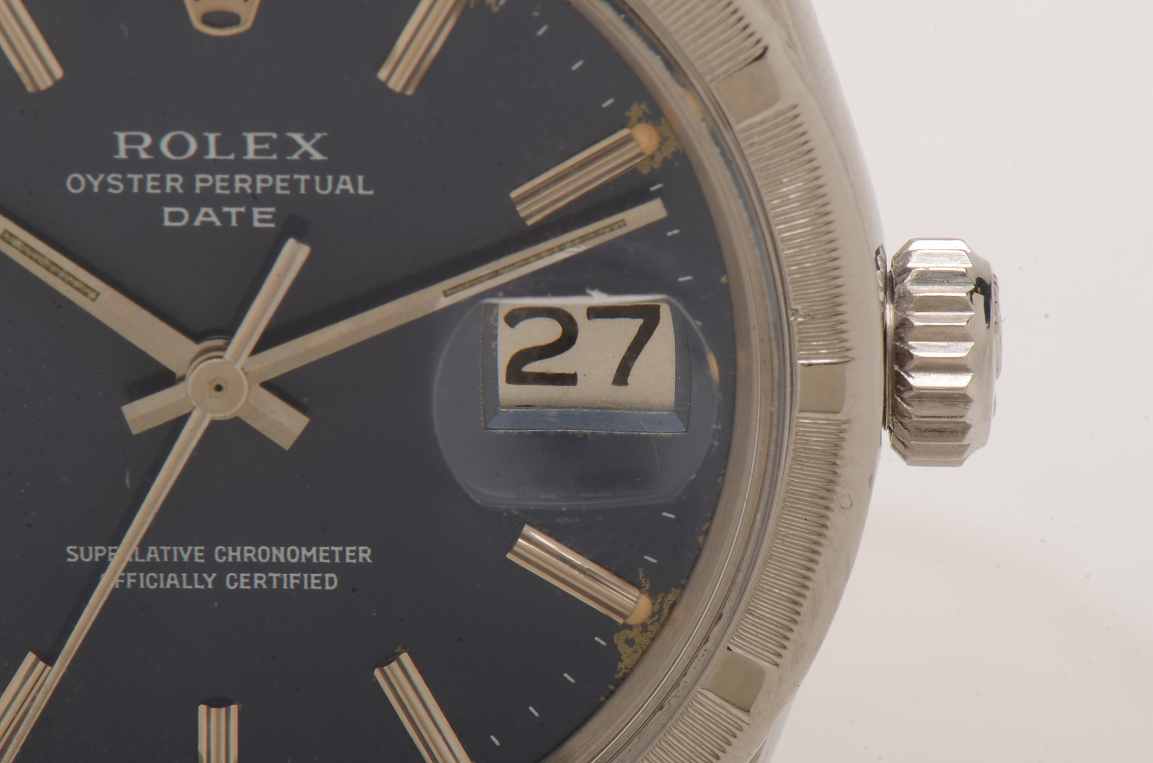 Rolex Date Stainless Steel Blue 34mm Oyster Automatic Watch