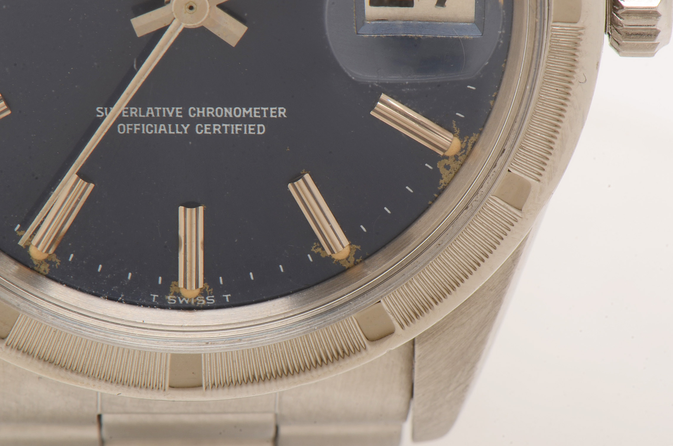 Rolex Date Stainless Steel Blue 34mm Oyster Automatic Watch