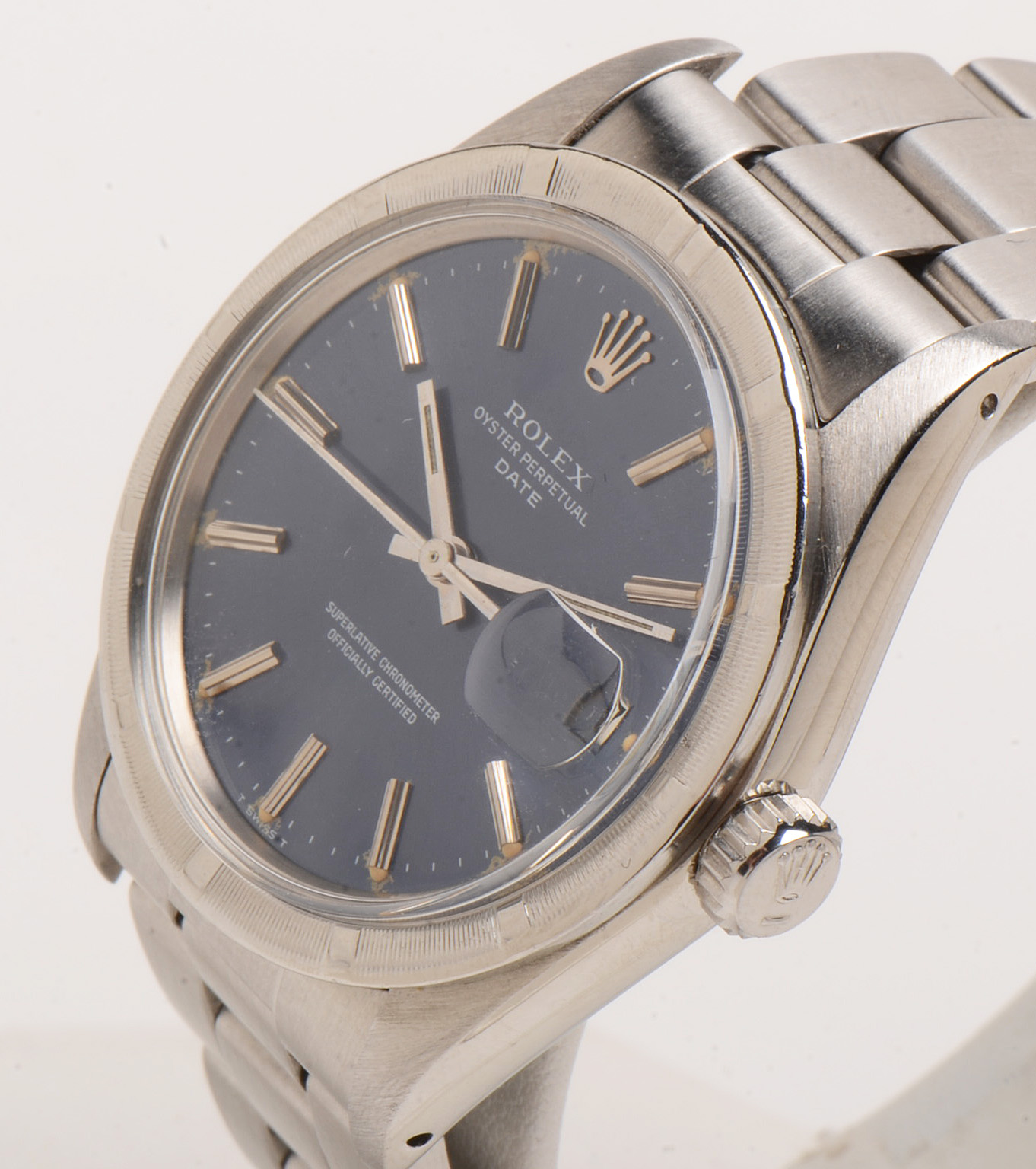 Rolex Date Stainless Steel Blue 34mm Oyster Automatic Watch