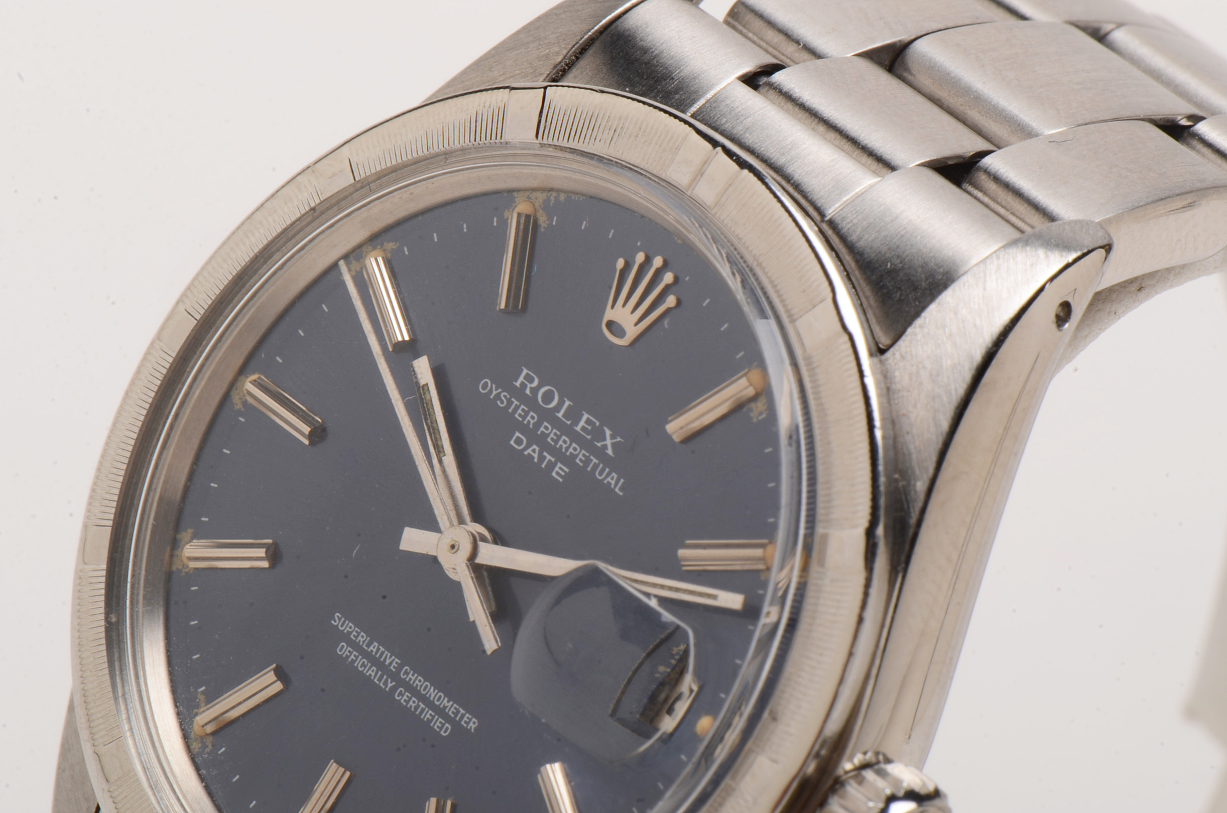 Rolex Date Stainless Steel Blue 34mm Oyster Automatic Watch