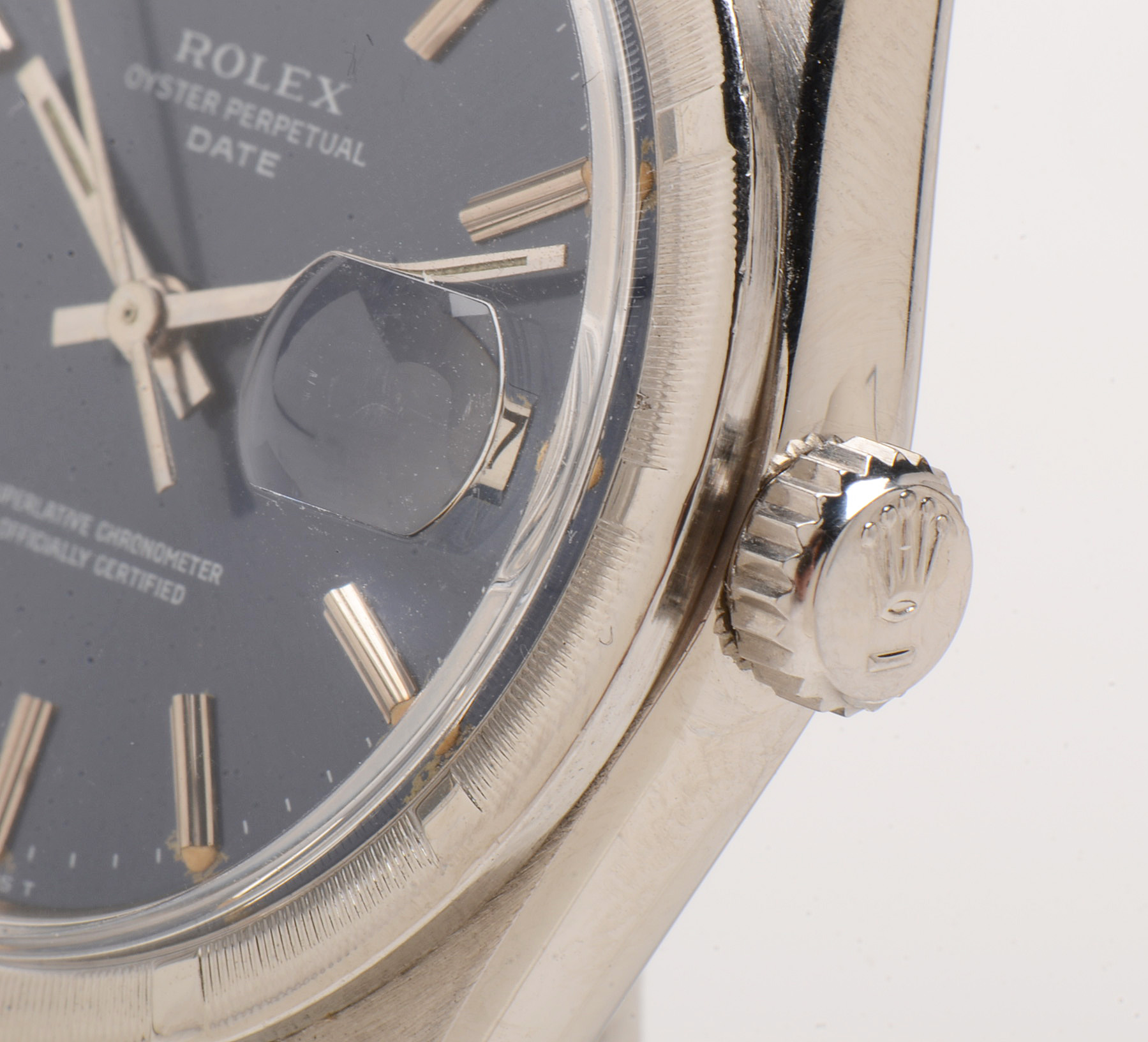 Rolex Date Stainless Steel Blue 34mm Oyster Automatic Watch