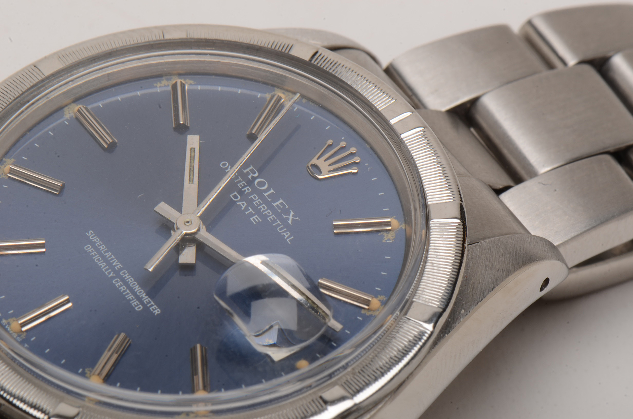 Rolex Date Stainless Steel Blue 34mm Oyster Automatic Watch