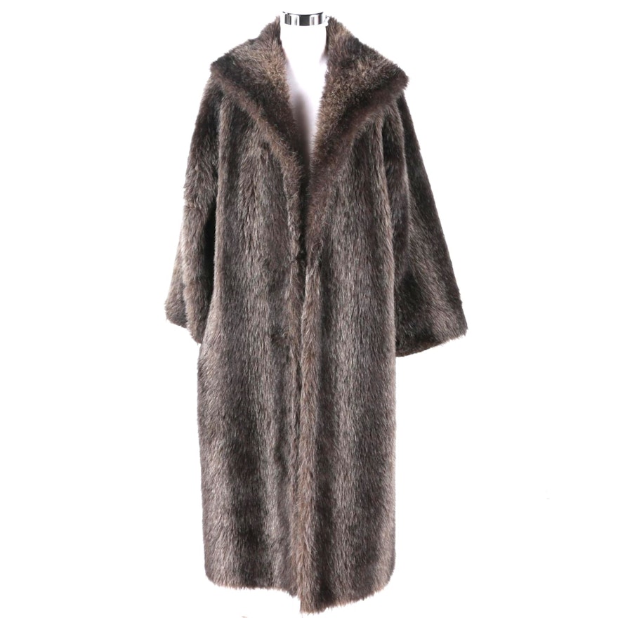 Ilie Wacs for Russel Taylor Full Length Faux Fur Coat