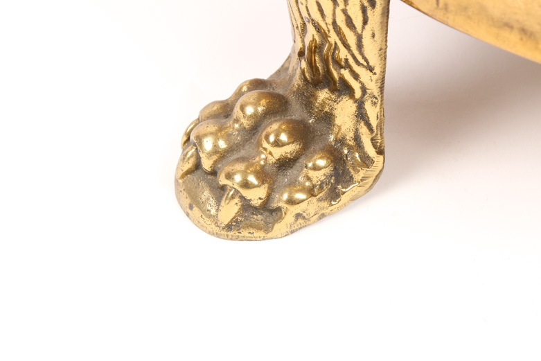 Vintage Footed Brass Firewood Bucket