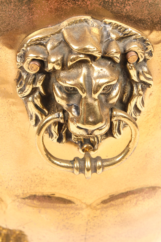 Vintage Footed Brass Firewood Bucket