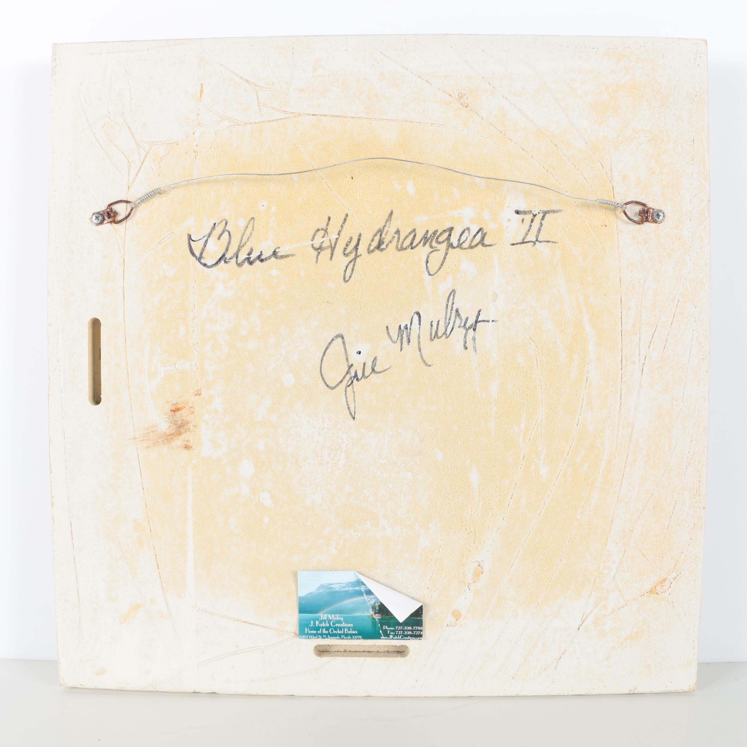 Jill Mulry Giclee on Ceramic Tile "Blue Hydrangea II"