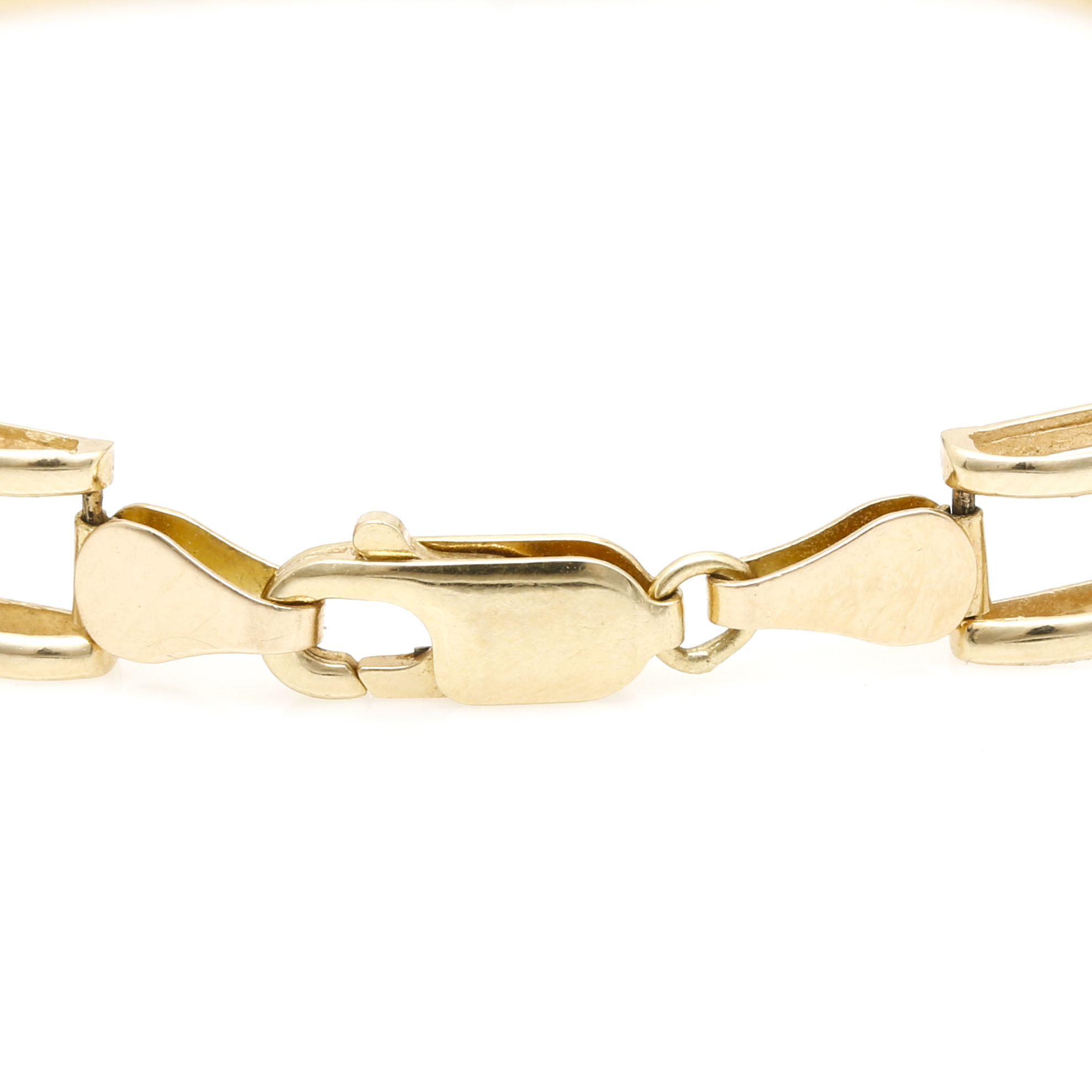 14K Yellow Gold Garnet Open Link Bracelet