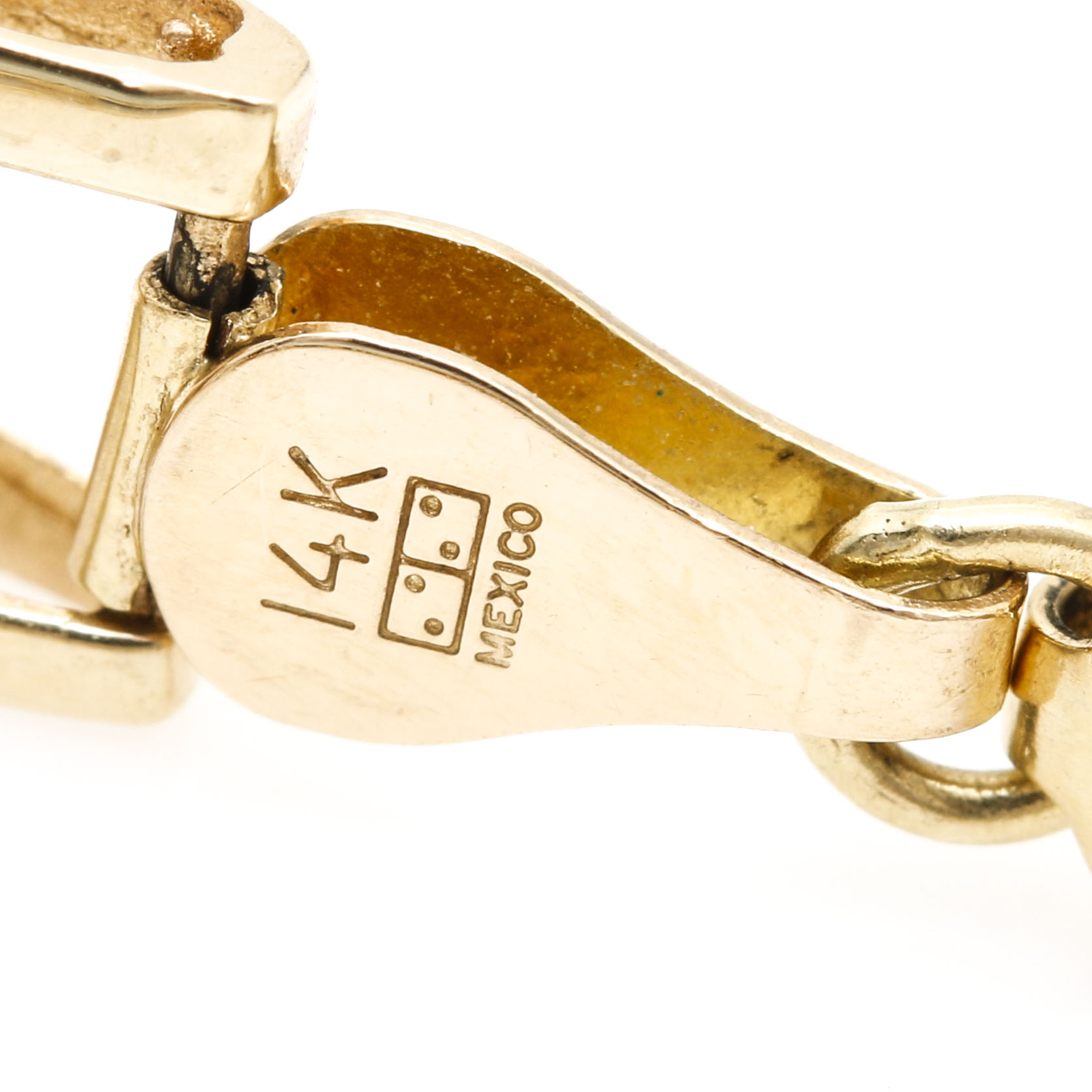 14K Yellow Gold Garnet Open Link Bracelet