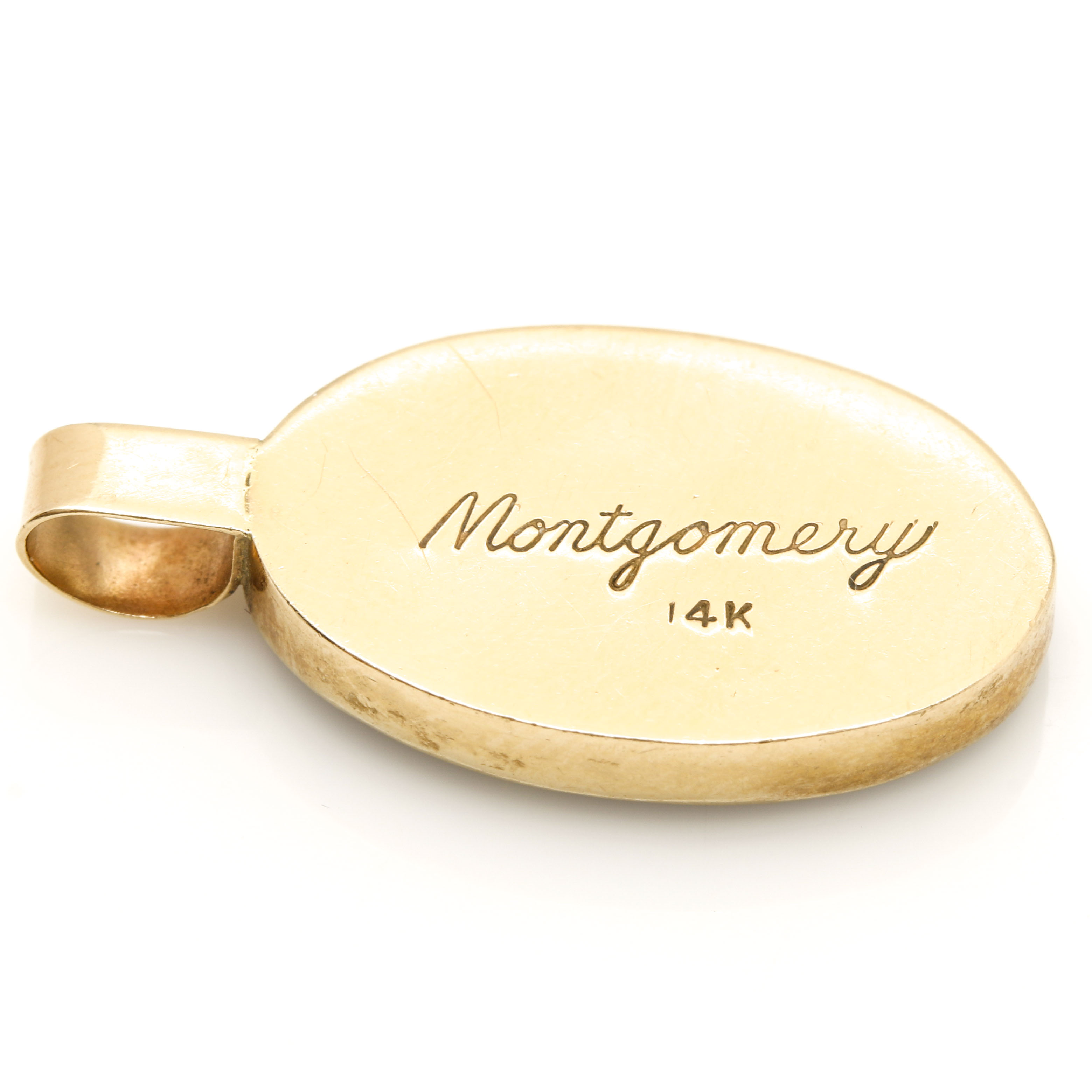 14K Yellow Gold Enamel and Cloisonne Floral Motif Pendant