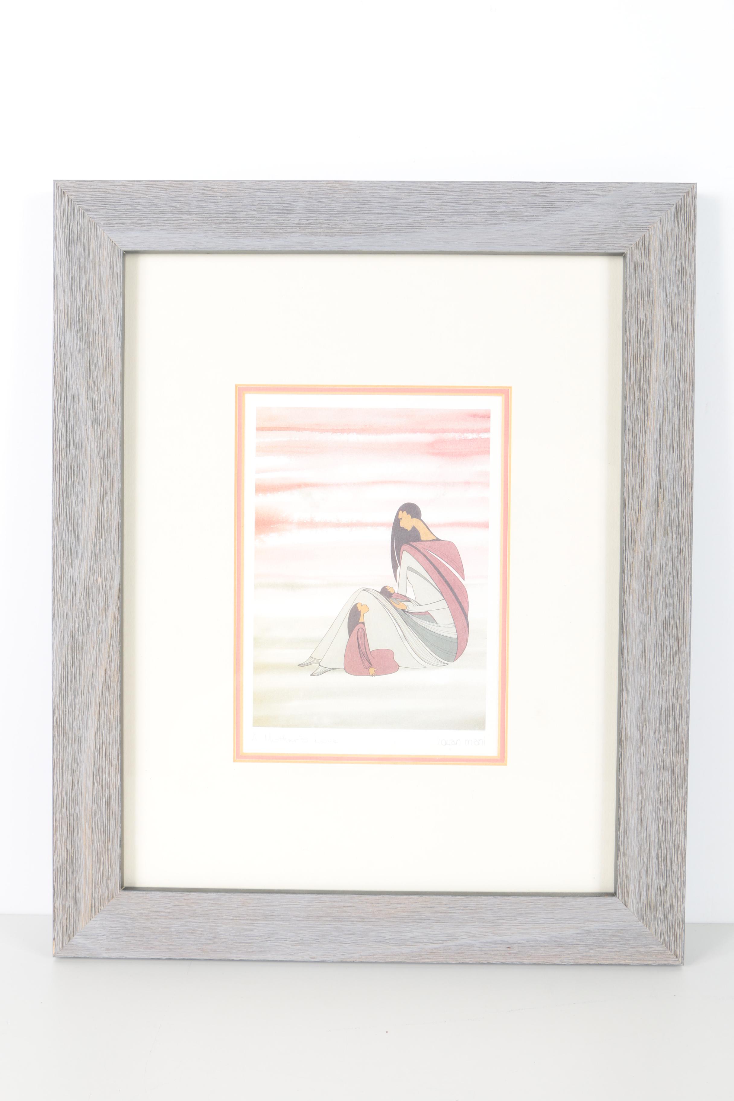 Offset Lithographs After Ioyan Mani "A Mother's Love" and "Night's Protection"