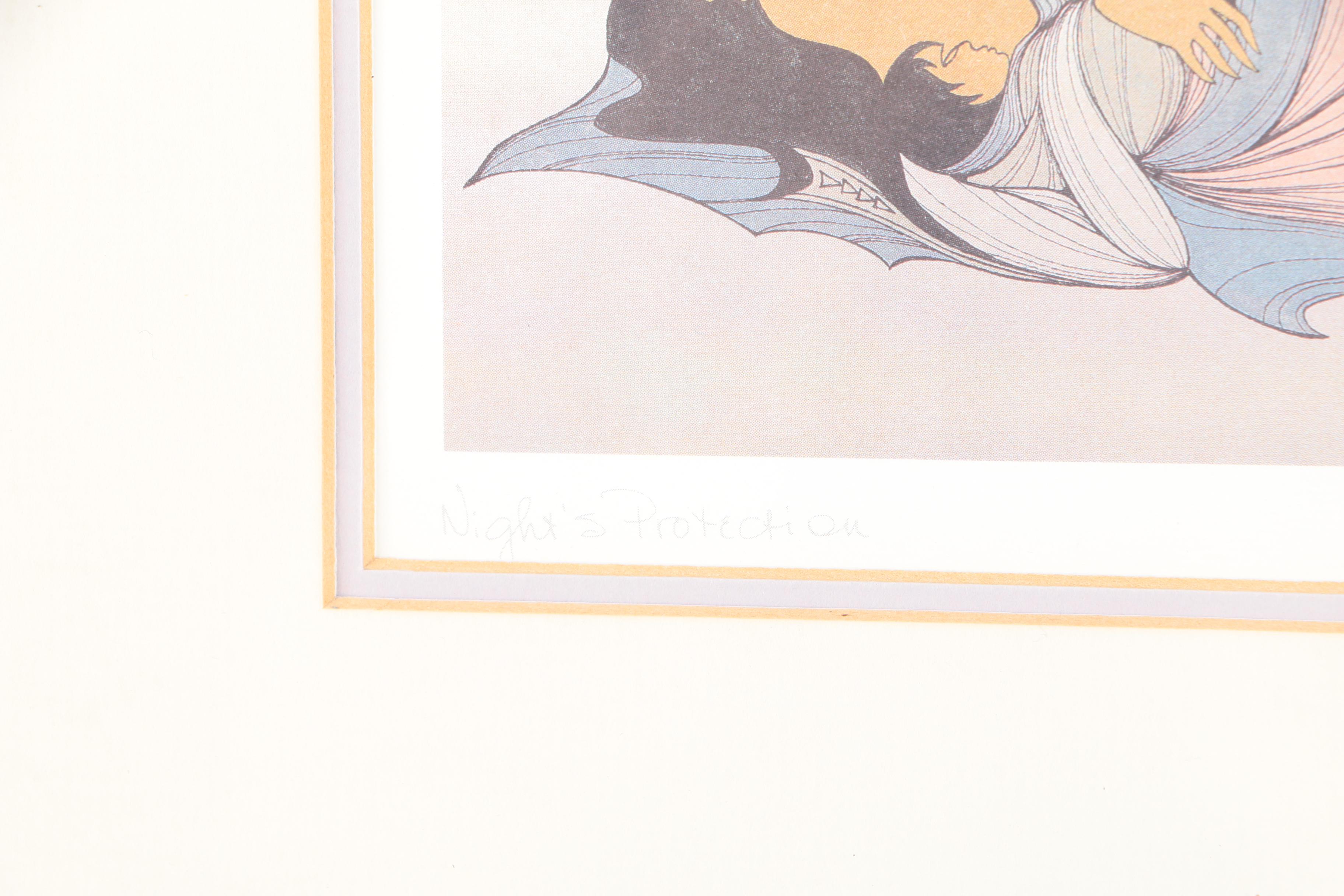 Offset Lithographs After Ioyan Mani "A Mother's Love" and "Night's Protection"