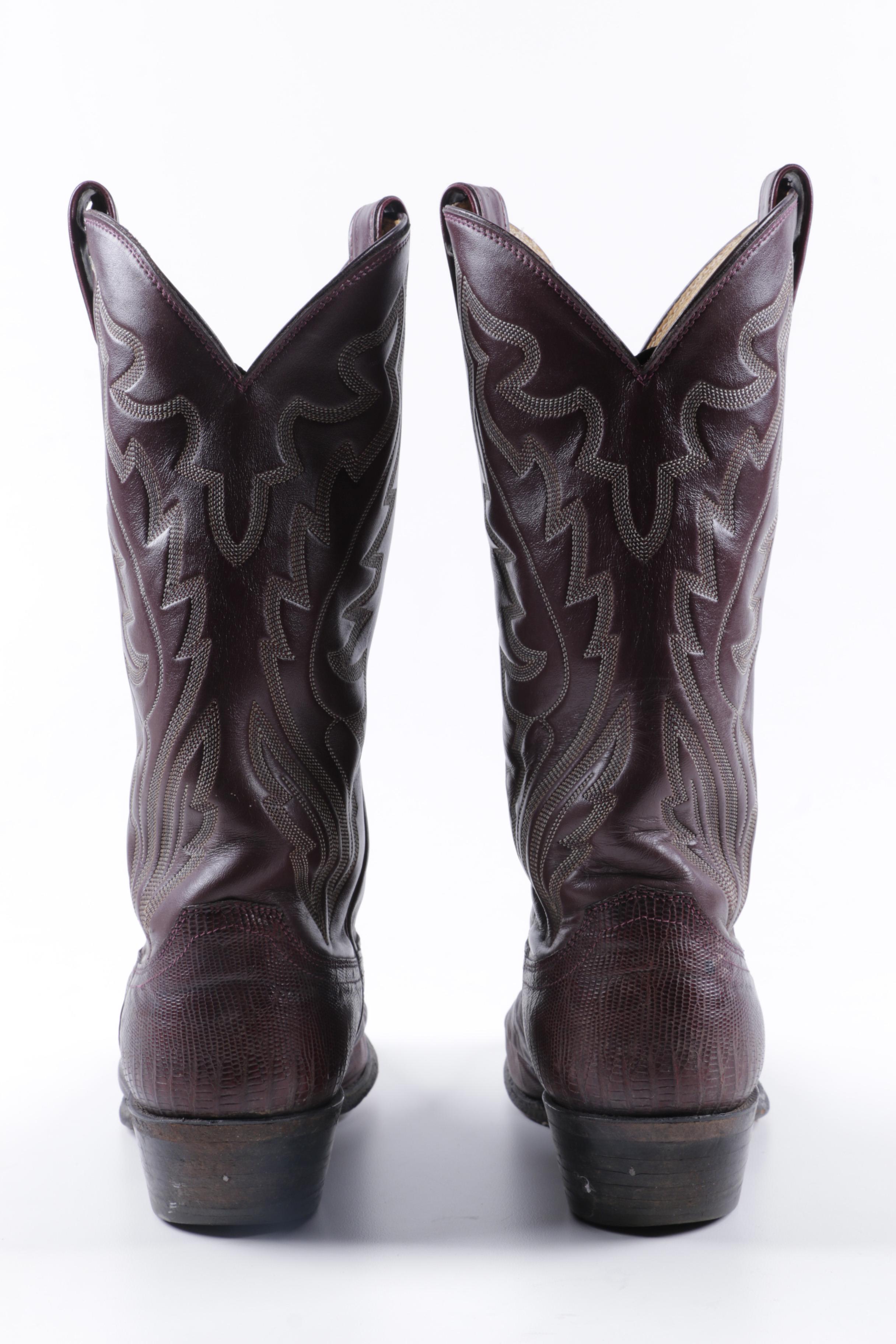 Justin Lizard Skin and Cowhide Men's Western Boots