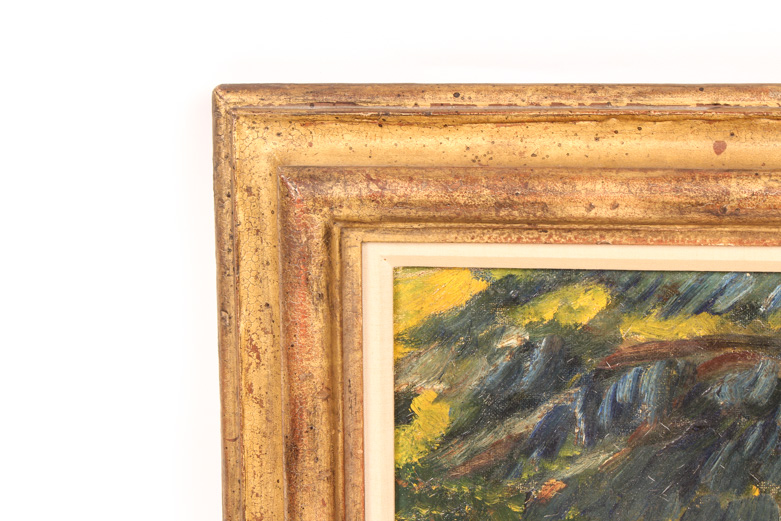 Vintage Oil Painting on Board of a Forest Landscape