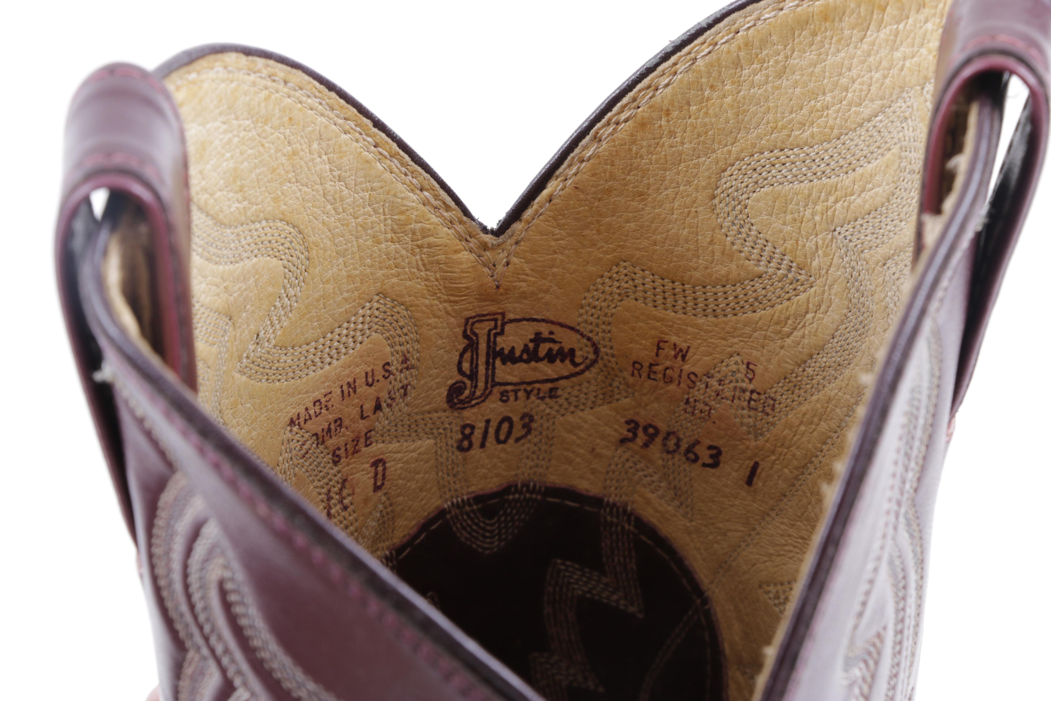 Justin Lizard Skin and Cowhide Men's Western Boots