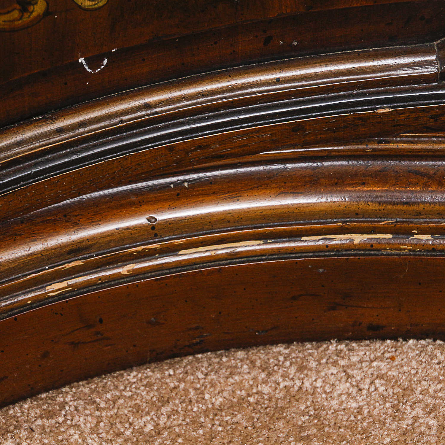 Wooden Bedside Table with Painted Door and Two Shelves Inside