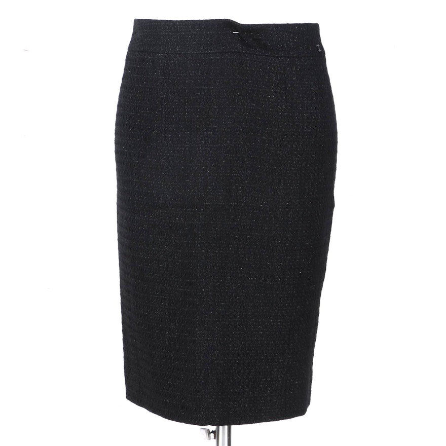 Chanel Navy Blue Tweed Skirt