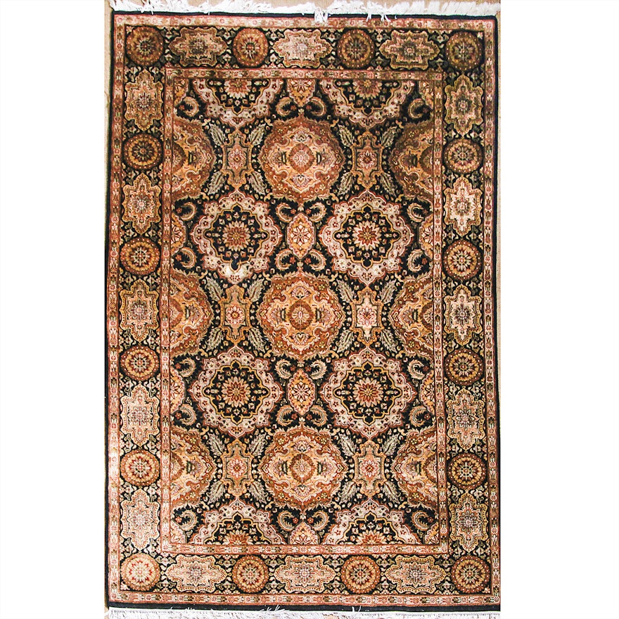 Hand-Knotted Indo-Persian Wool Area Rug