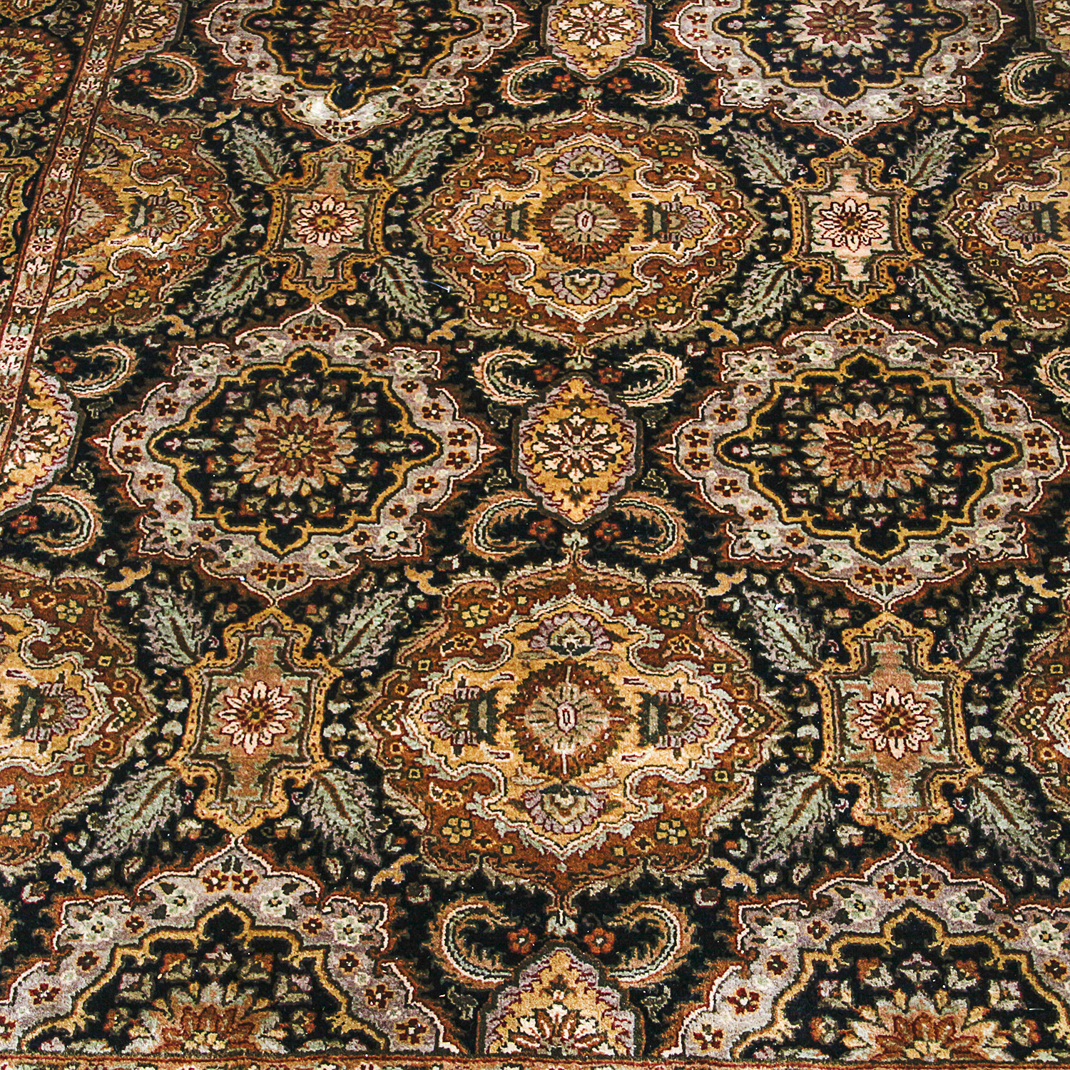 Hand-Knotted Indo-Persian Wool Area Rug