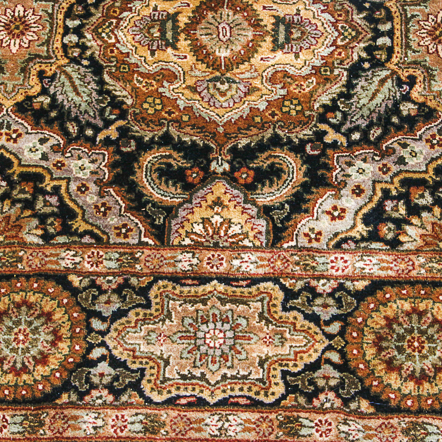 Hand-Knotted Indo-Persian Wool Area Rug