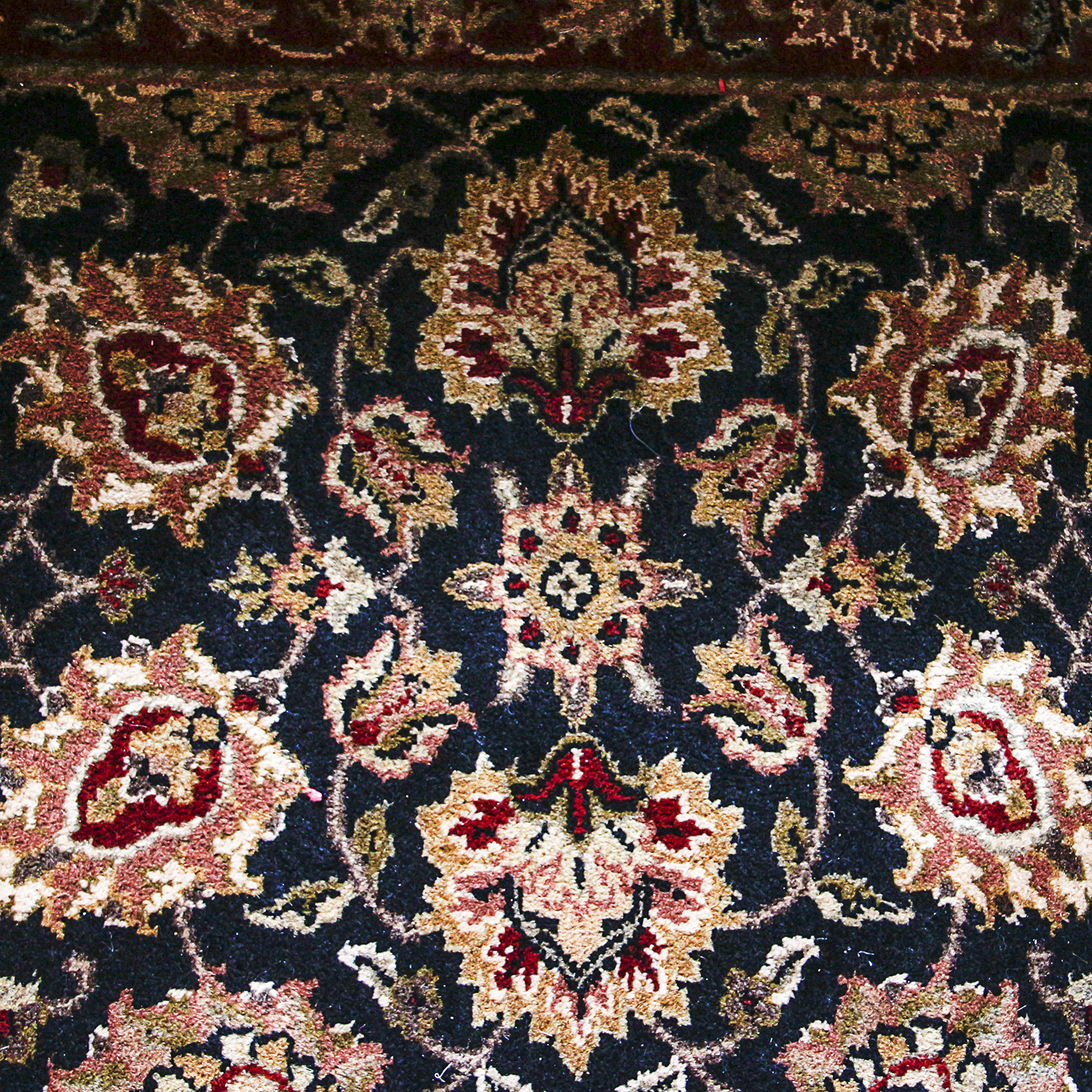 Hand-Knotted Indo-Persian Wool Carpet Runner