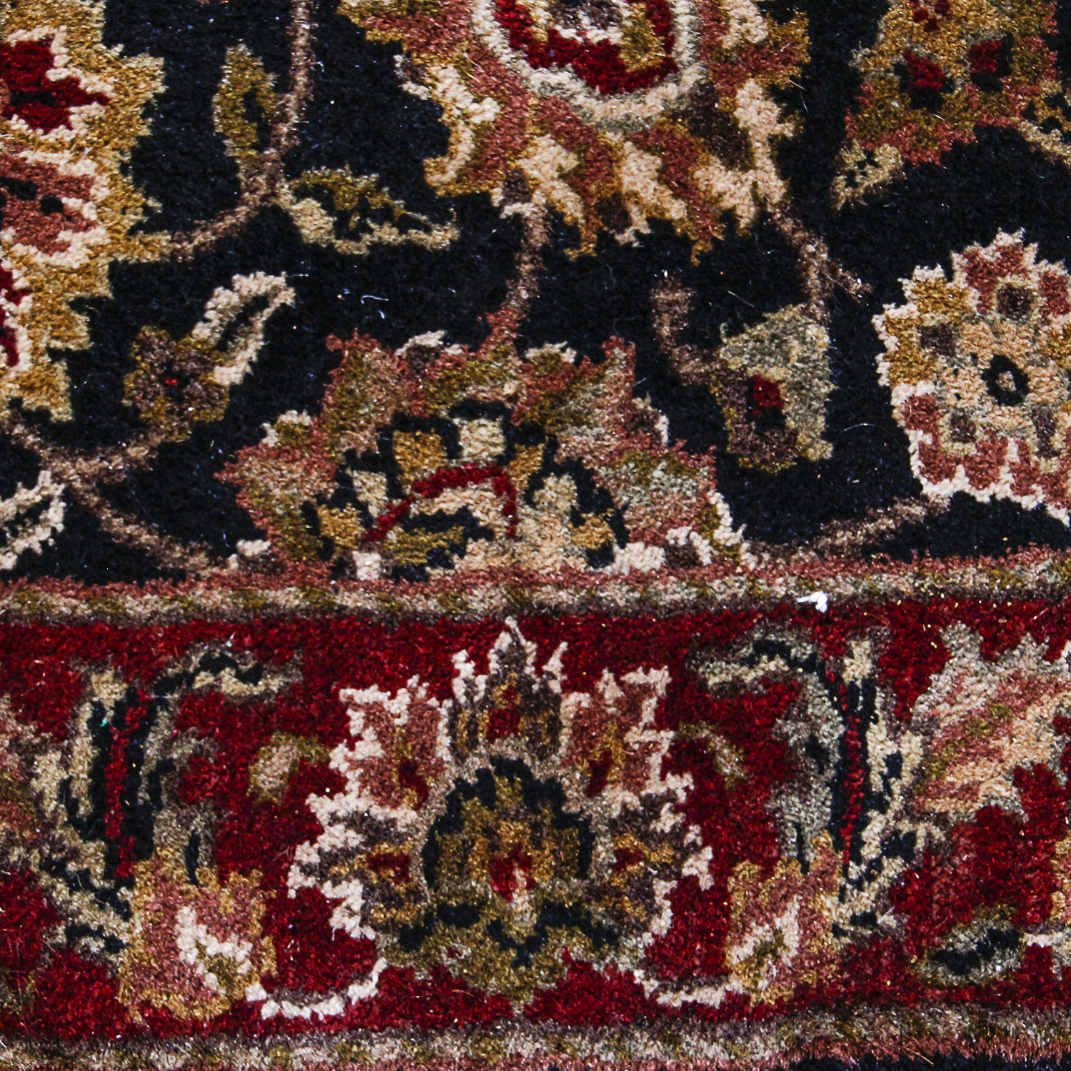 Hand-Knotted Indo-Persian Wool Carpet Runner